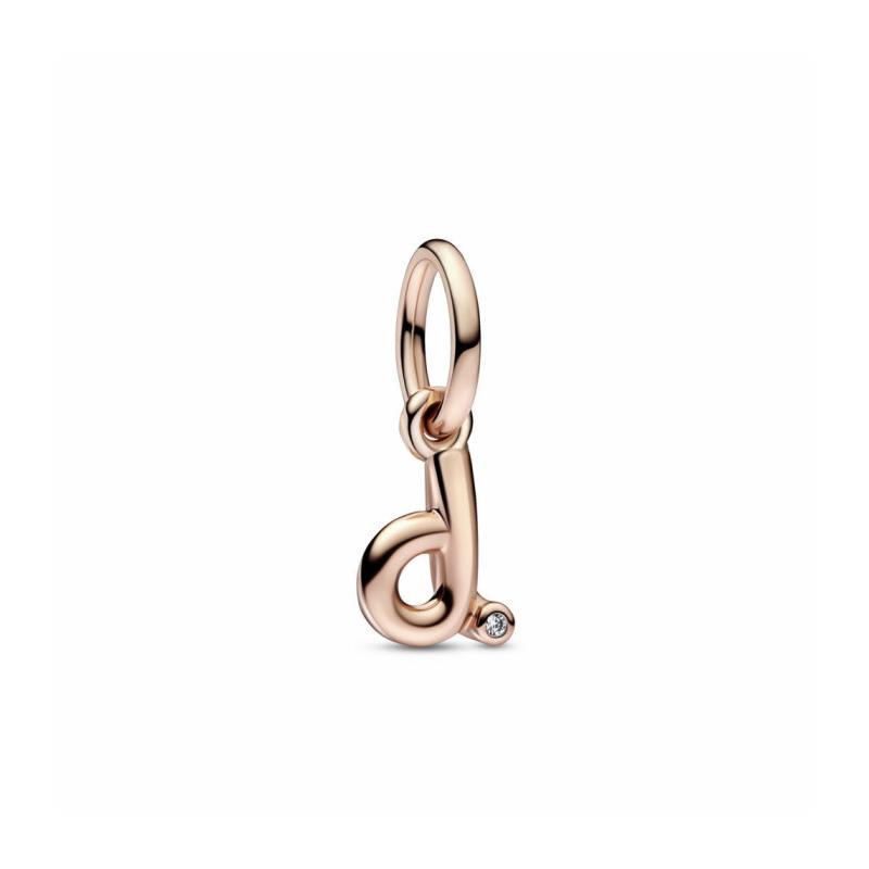 Charm Colgante Letra Minúscula D del Alfabeto de Oro Rosa - 782534C01