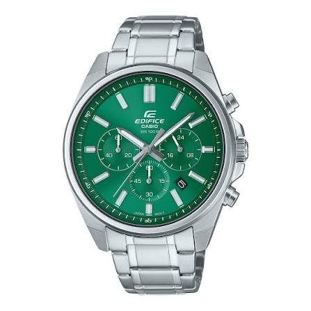 Reloj Casio Edifice Para Hombre EFV-650D-3A Cronógrafo Correa Acero Plateado 100M