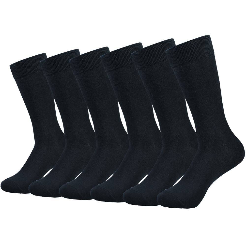 TK 6 Pares De Calcetines Para Hombre De Algodón Negros Calidad Superior Larga Antideslizante Resistente Al Sudor Y Olor Para Otoño E Invierno