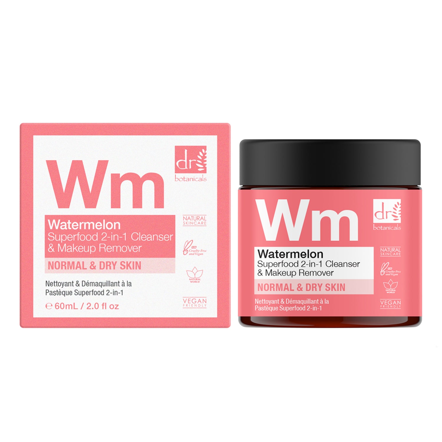 Dr. Botanicals Limpiador y Desmaquillante 2 en 1 de Sandía 60ml para una Piel Suave y Limpia