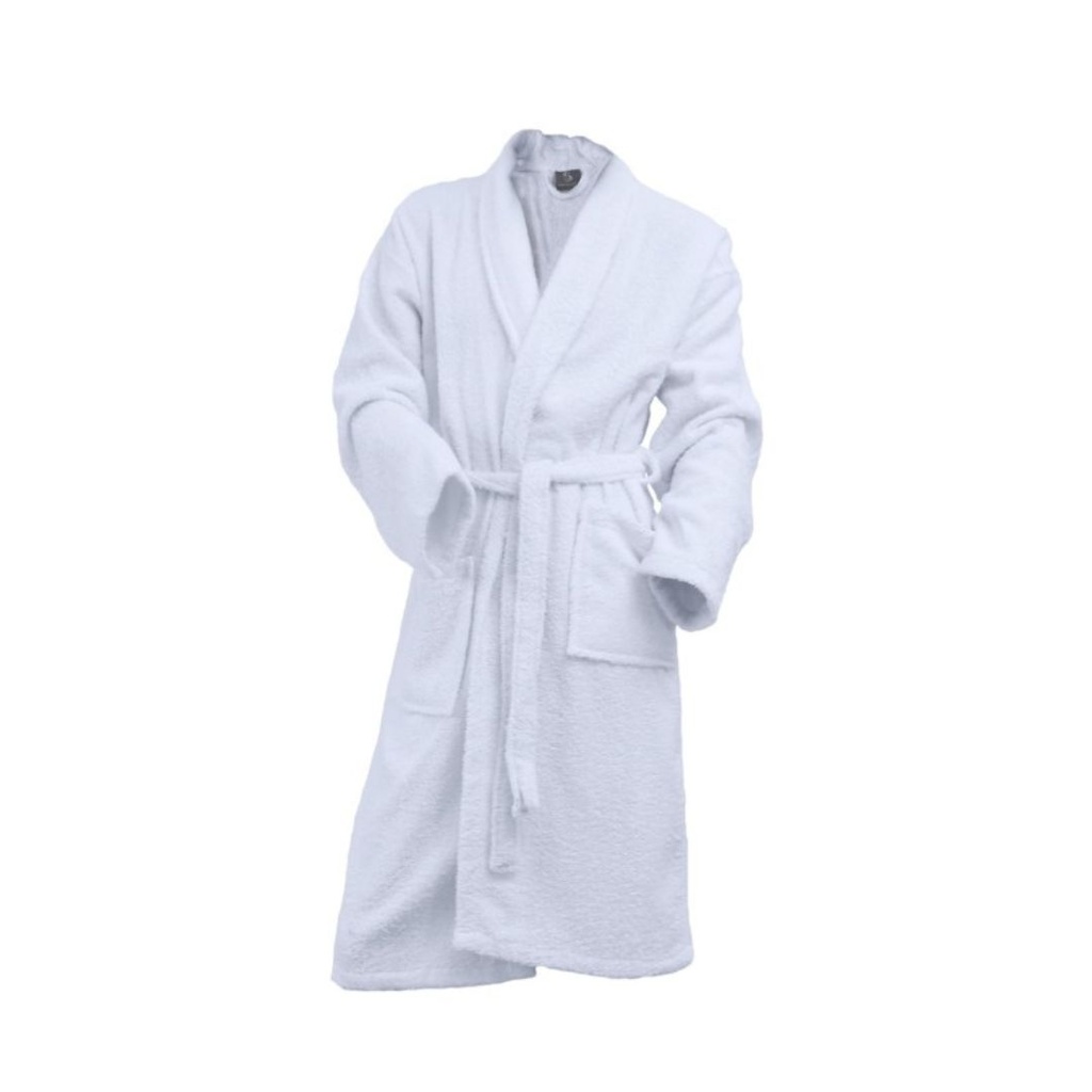 Albornoz Rizo, Color Blanco, 100% Algodón, Stilia
