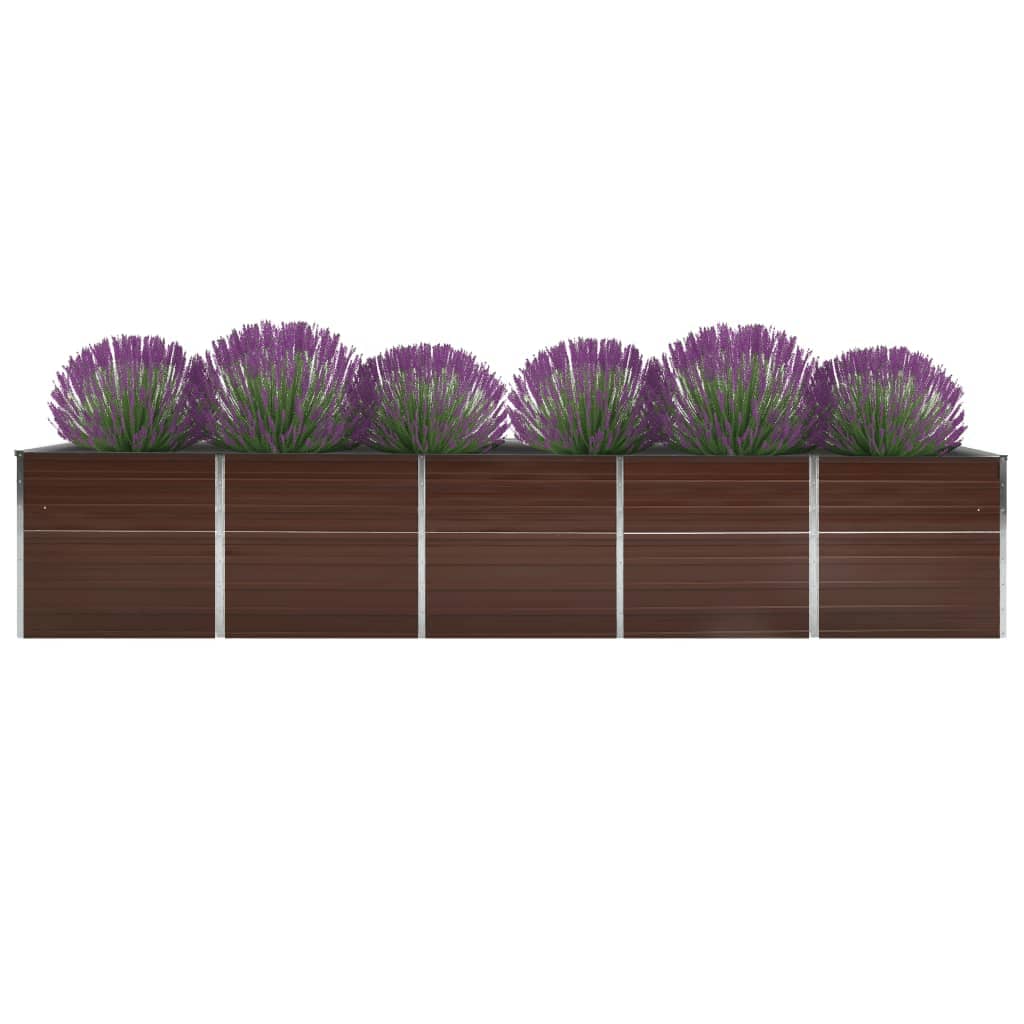 vidaXL Arriate de jardín de acero galvanizado marrón dimensiones 240 x 80 x 45 cm,  320 x 80 x 77 cm,  320 x 80 x 45 cm y mas