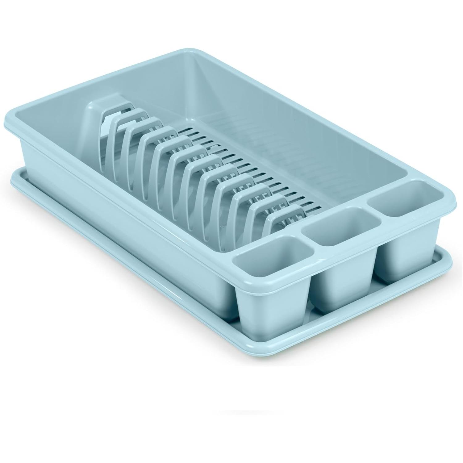 C.A Escurridor de Platos 2 Módulos | Bandeja Antigoteo | Organizador de Cocina para Fregadero | 45 x 26.5 x 9 cm