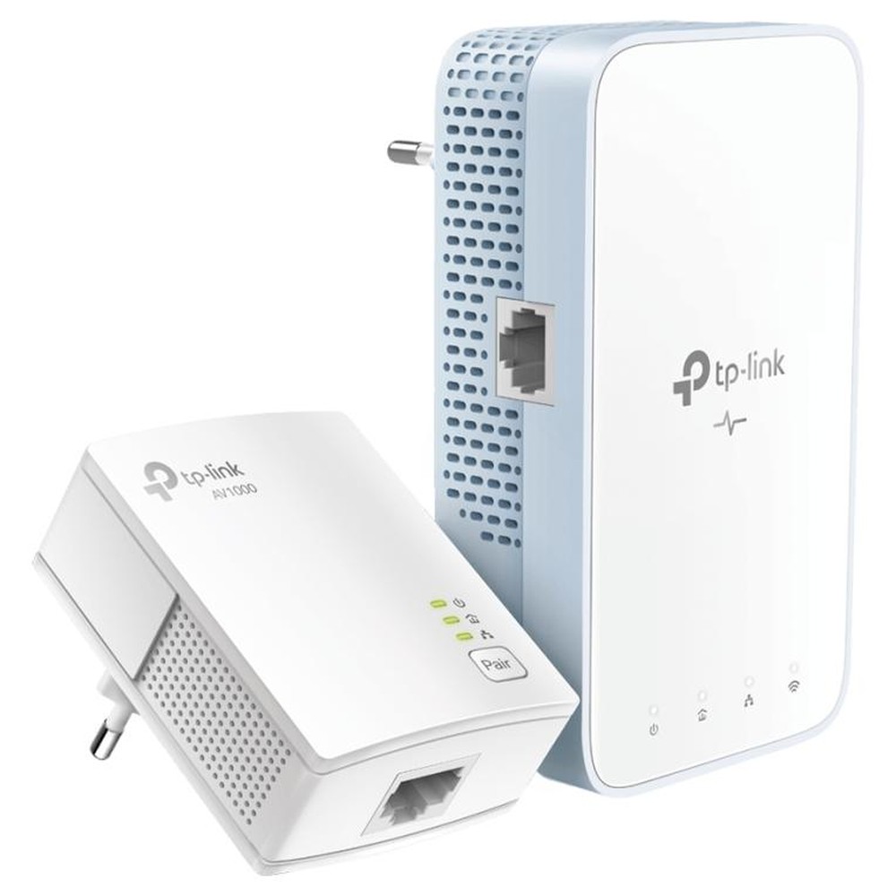 TP-Link - Kit PLC Powerline TL-WPA7517 AV1000 para extender WiFi AC750 por red eléctrica, con puerto Gigabit Ethernet y sincronización automática de red inalámbrica