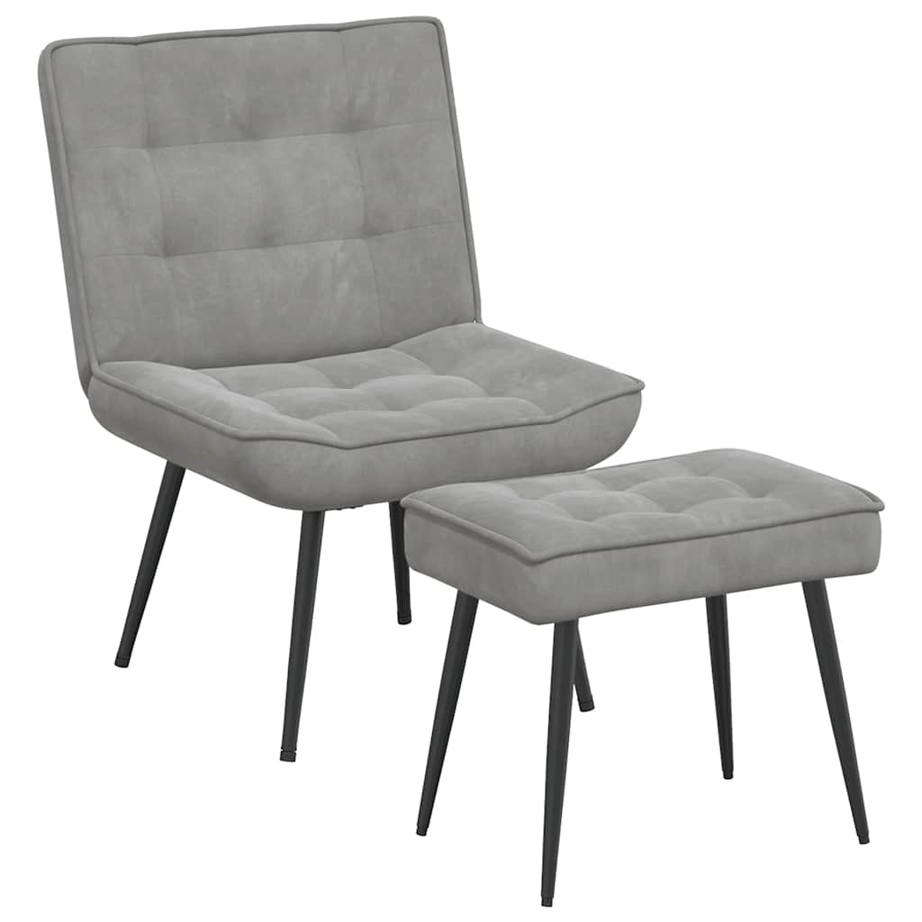vidaXL Sillón de relax con reposapiés terciopelo Multicolor