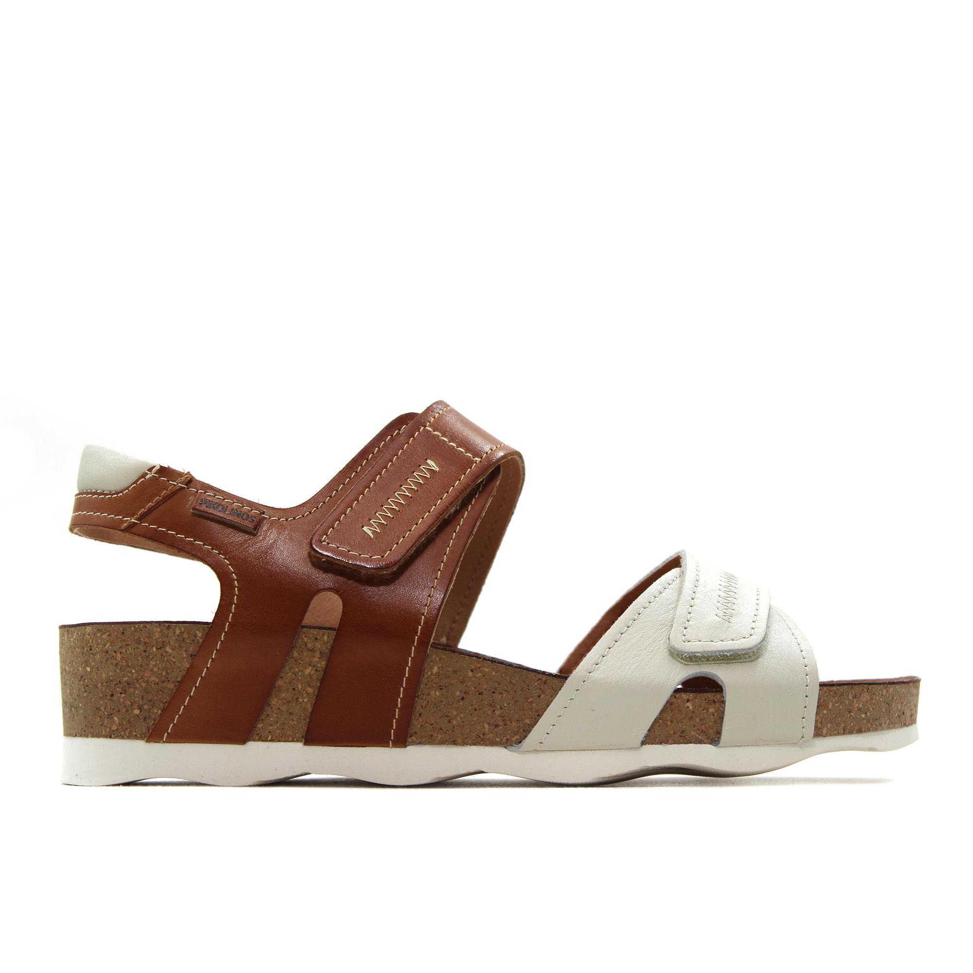 Pikolinos W9E-0870C1 Sandalia de pala,casual,cuña,correa ajustable con adhesivo,suela de goma,piel,suela de corcho para señora