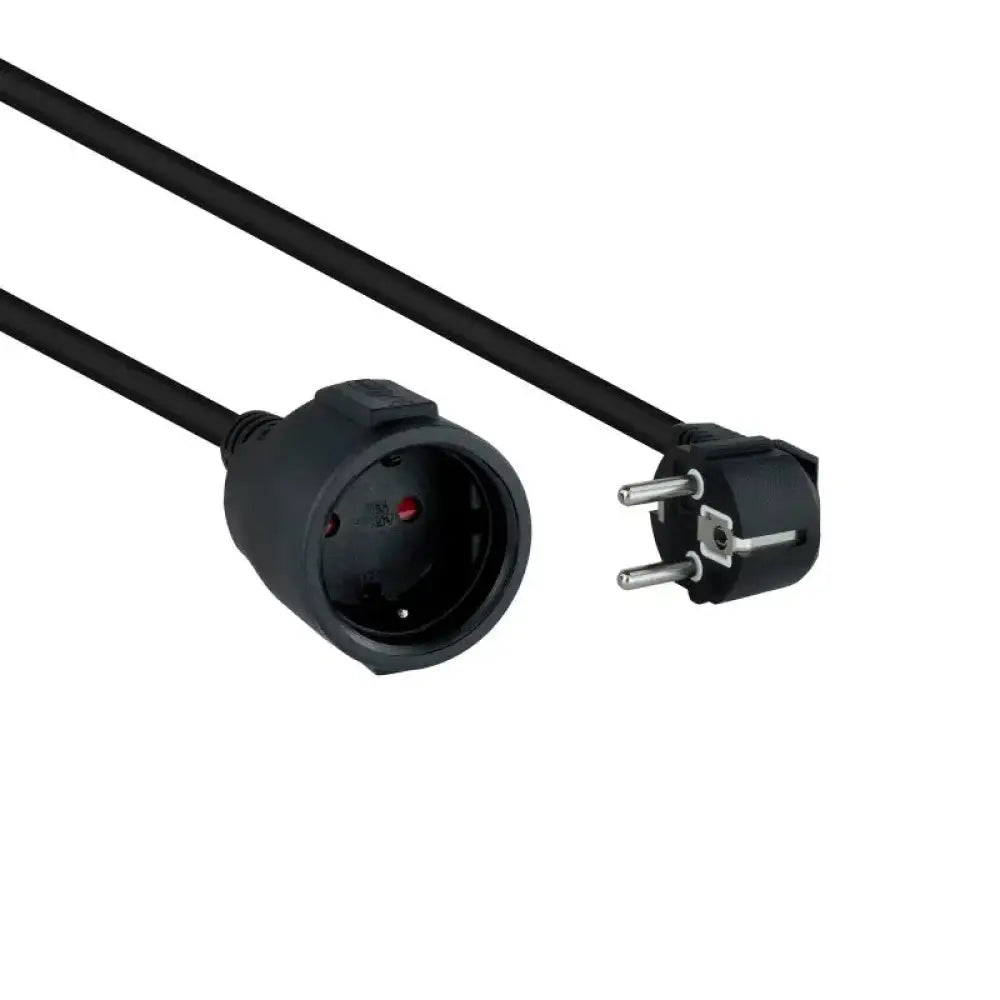 Nanocable - Regleta de enchufes alargador Schuko 10.22.0602-BK con conductor 100% cobre 1,5 mm², 4000 W y 16 A para uso doméstico y profesional, 2 m negro