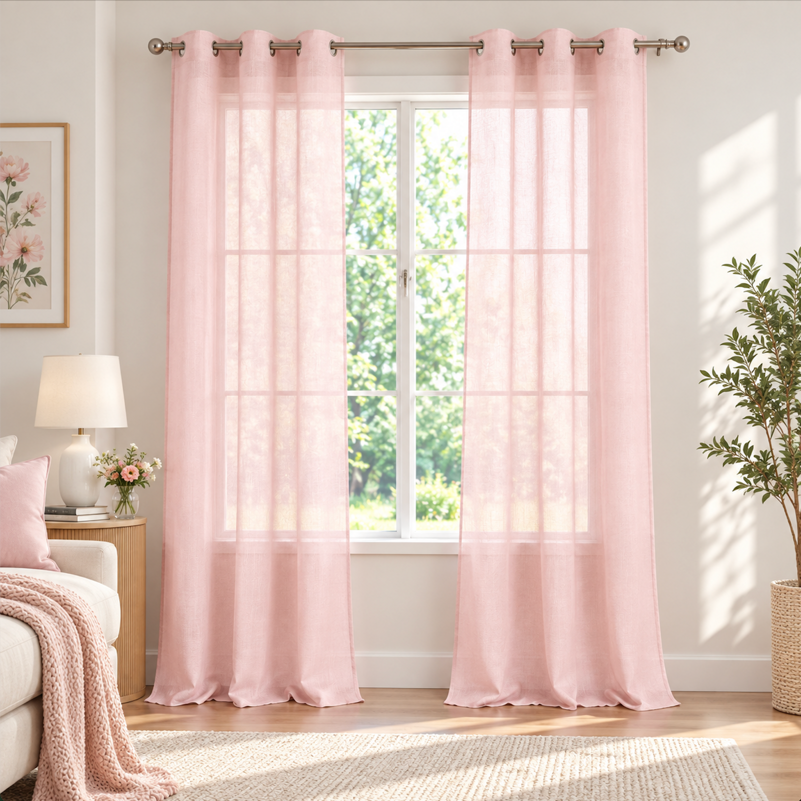 AYU SHOP Visillo Translúcido 140x260 cm para Ventana – Cortina Ligera que Deja Pasar la Luz | Disponible en 11 Colores | Elegante, Moderna y Fácil de Combinar
