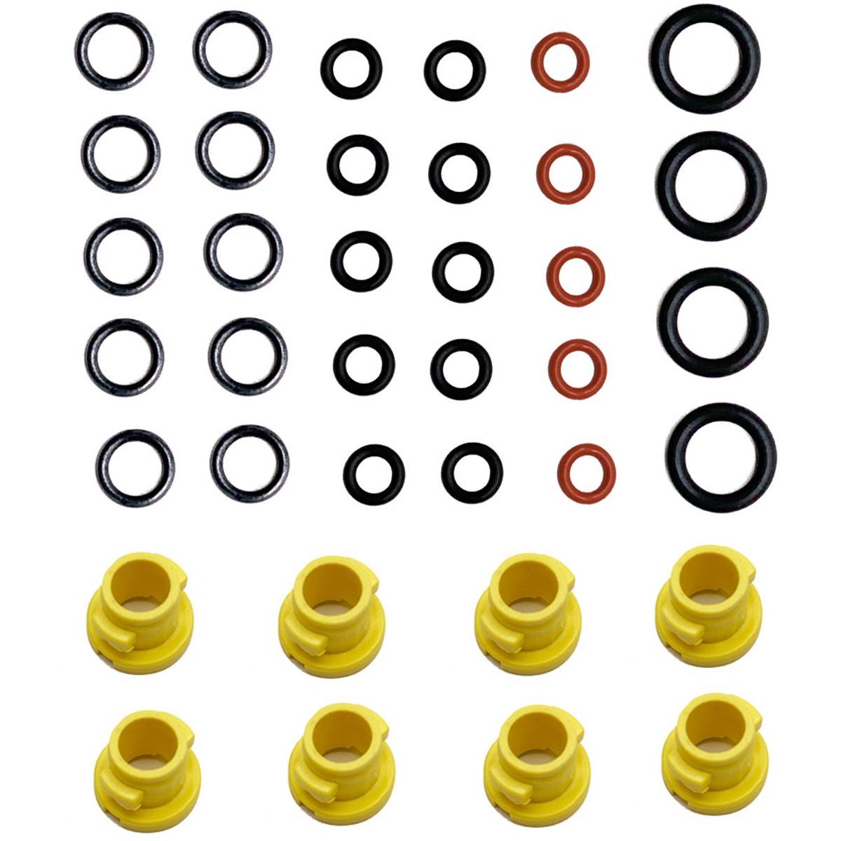 Juego de boquillas con junta tórica - Adecuado para accesorios de limpiadoras de alta presión Karcher - Adecuado para boquillas de manguera Karcher K2 K3 K4 K5 K6 K7 - Junta tórica de repuesto 2.640-729.0 de goma - para un funcionamiento eficiente