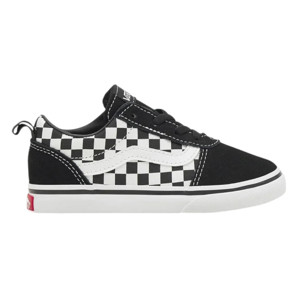 Zapatillas Vans Ward Td Slip-On Checkered Negro Blancas Vn0A3Qu1Pvj1 Niño Cordon Elastico