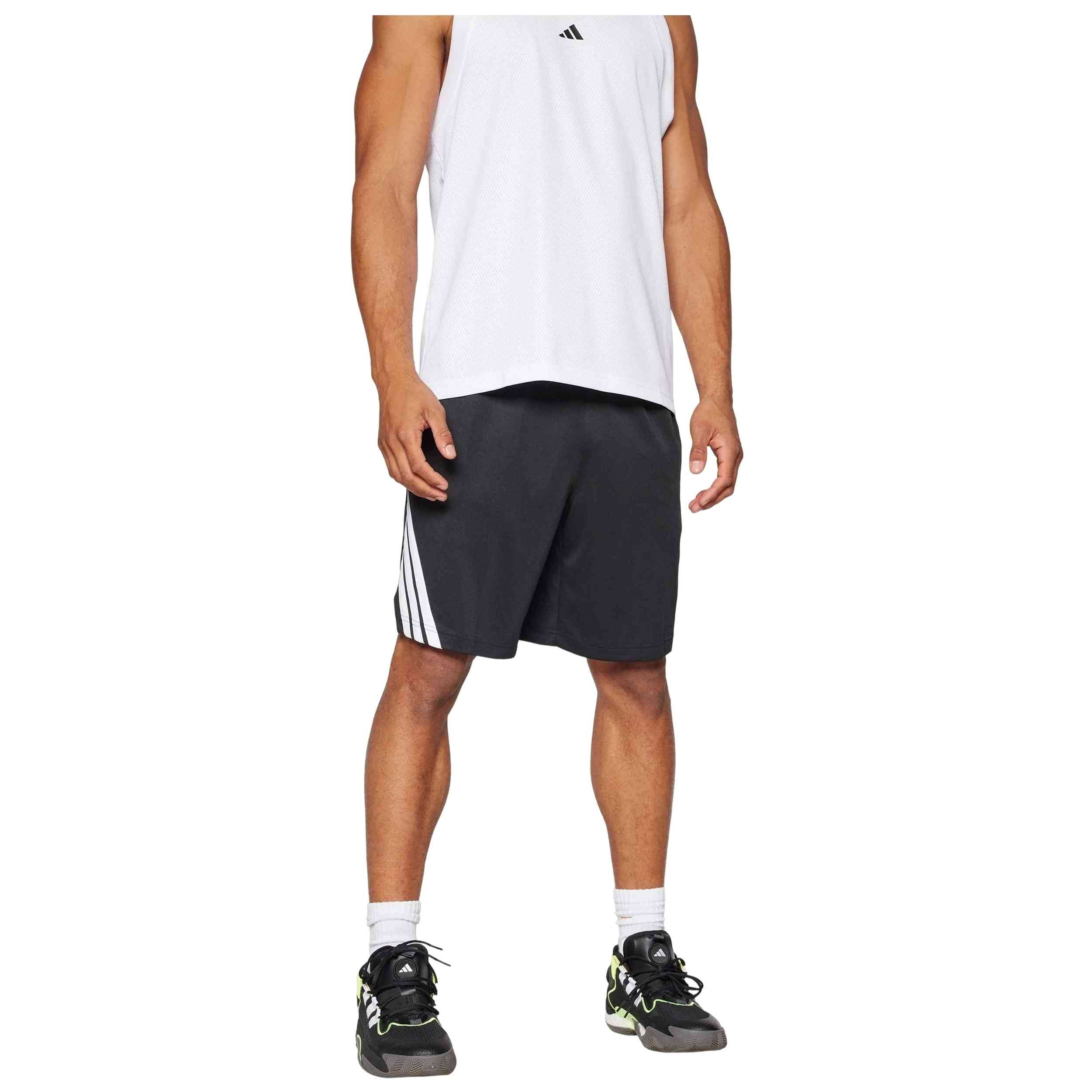 Pantalon Corto Adidas modelo Legends 3-Stripes "Black / White" para hombre y mujer en color Negro