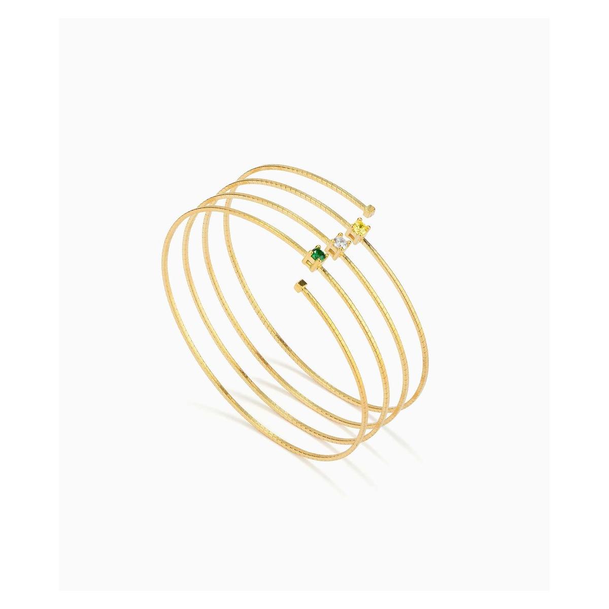 Secrecy Pulsera Mujer Pulsera Tuscany 4 Vueltas Green De Plata, Titanio Dorado, Verde Syb20009