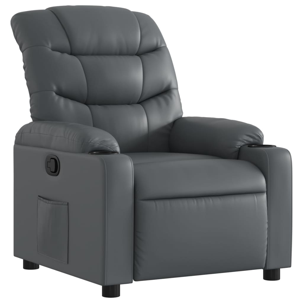 vidaXL Sillón reclinable de cuero sintético Negro, Crema, Marrón Sillon Dormitorio Sillon Comodos Silla Relax Sillón Sofá