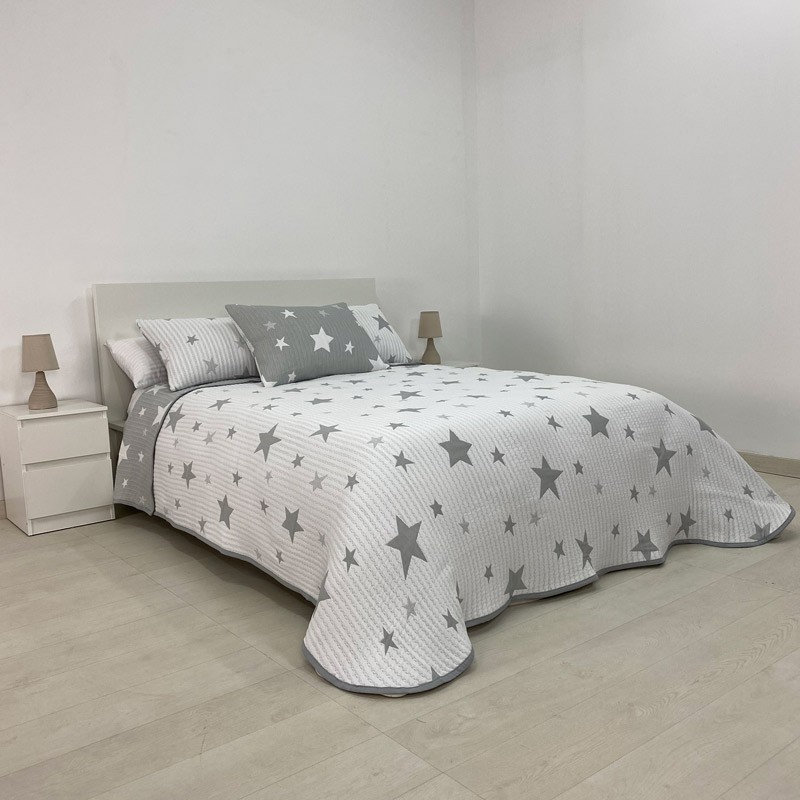 RUFINO DÍAZ Colcha Piqué Reversible Stars - Para una sensación acogedora y de confort - Tejido suave, agradable y resistente