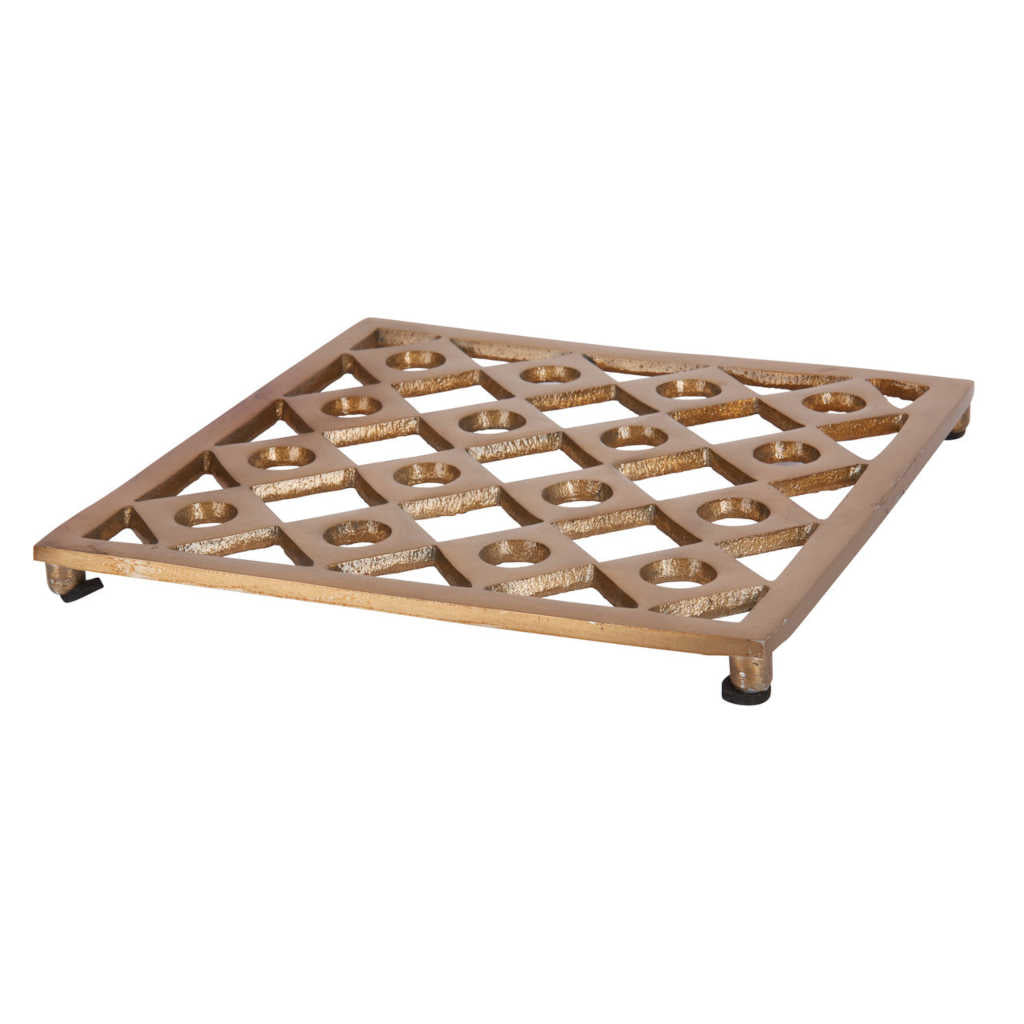 Salvamanteles Trivet MasterClass de KitchenCraft - Protección para Encimeras y Mesas, Diseño Geométrico con Pies Antideslizantes, 21.5 cm