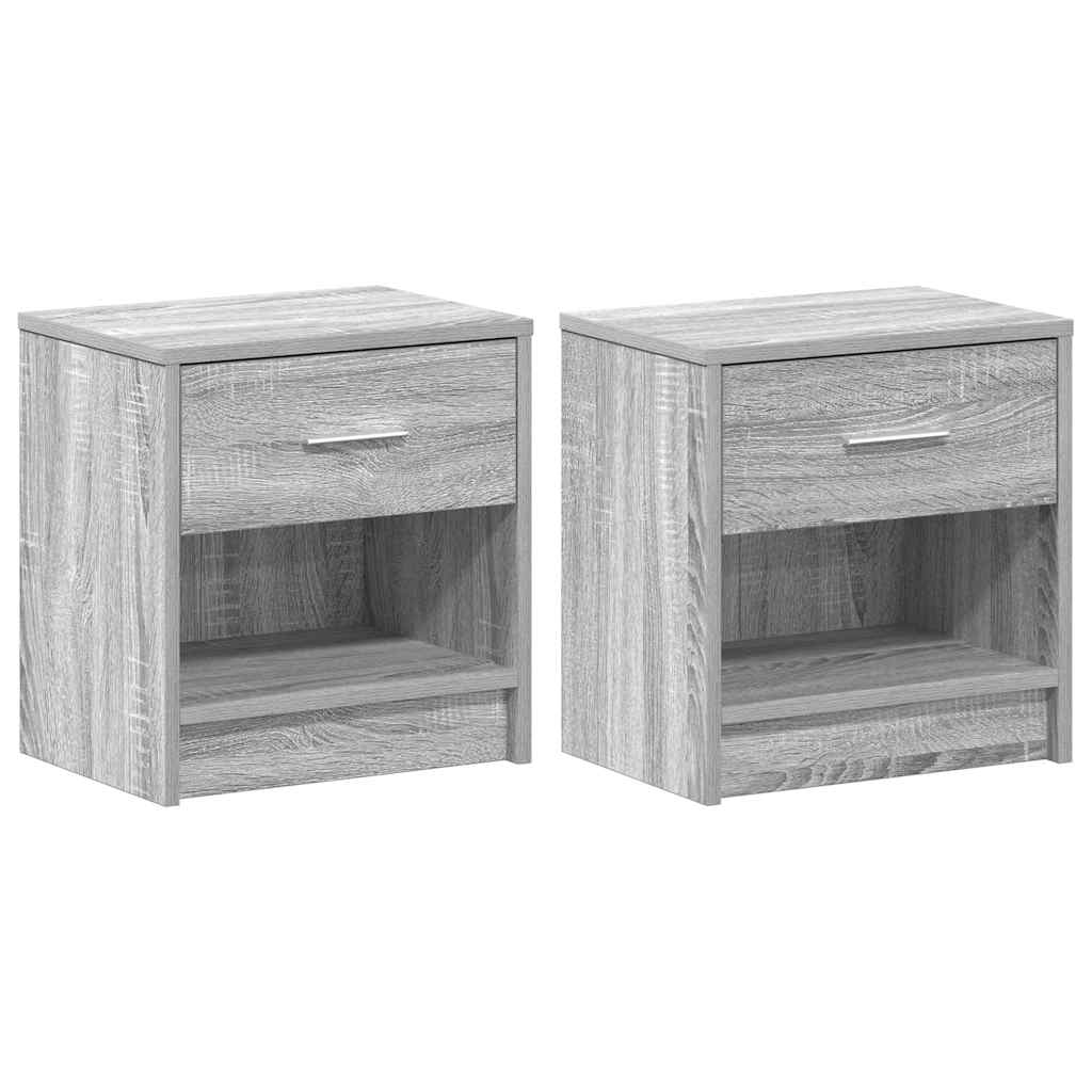 vidaXL Mesitas de noche (2 unidades) con cajón 39x28x41 cm Multicolor