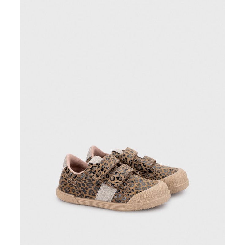 Zapatos primeros pasos bebé niña IGOR W10342-122 TENNIS LEO BAREFOOT MARRON 39969 26I
