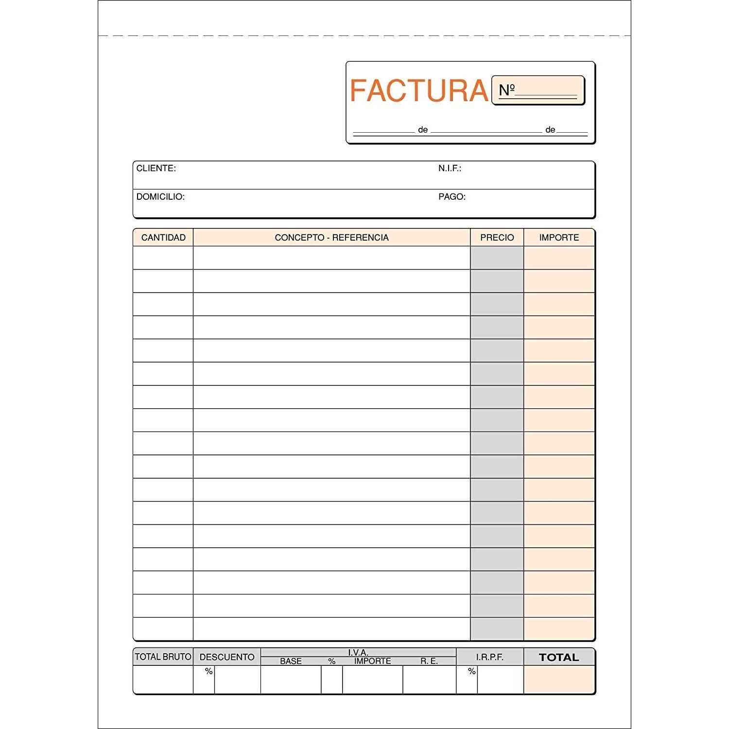 Talonario de factura y albaran numerado copias restaurante pack 10-30 unds MP