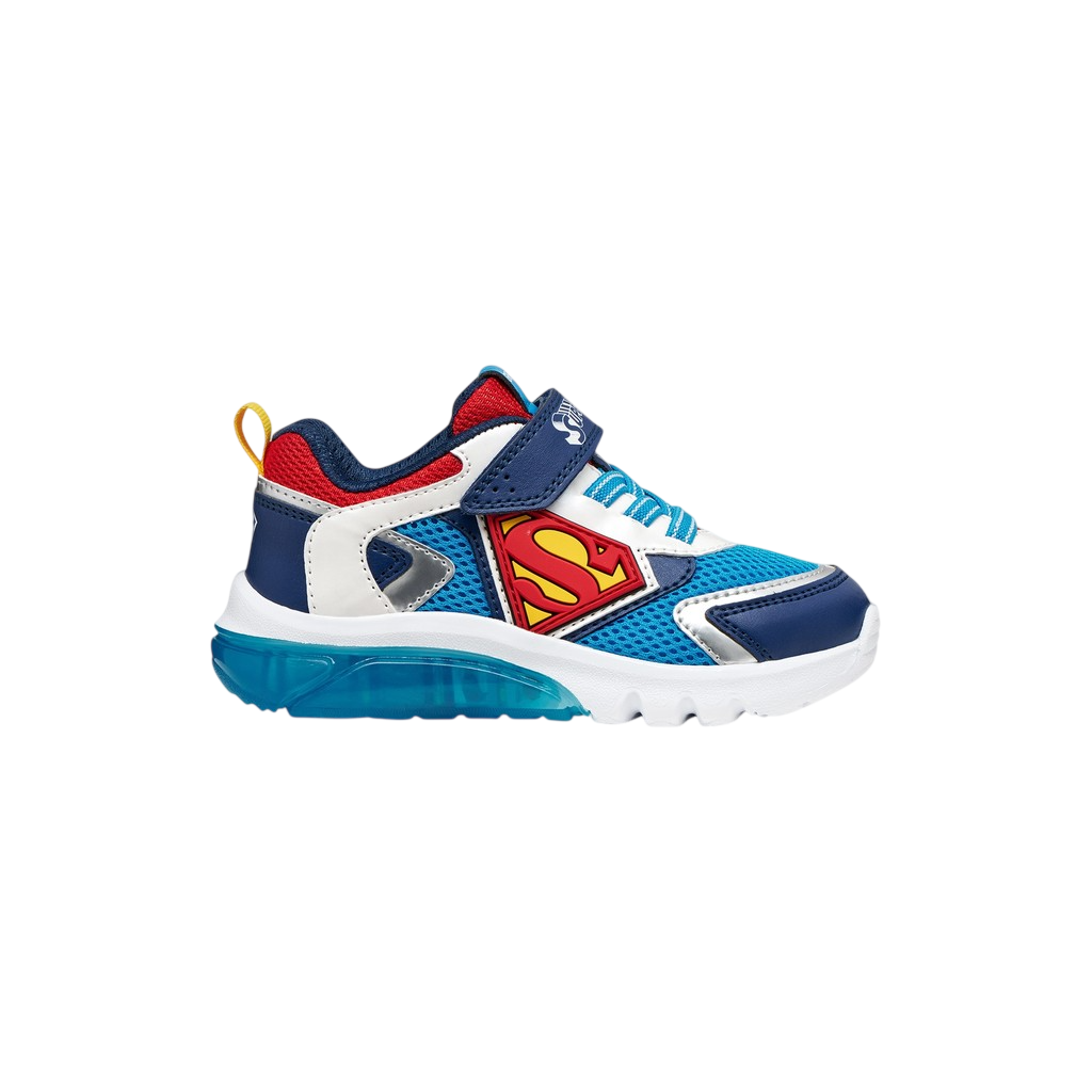 Geox, zapatillas de luces en la suela y detalles de superhéroe Superman.