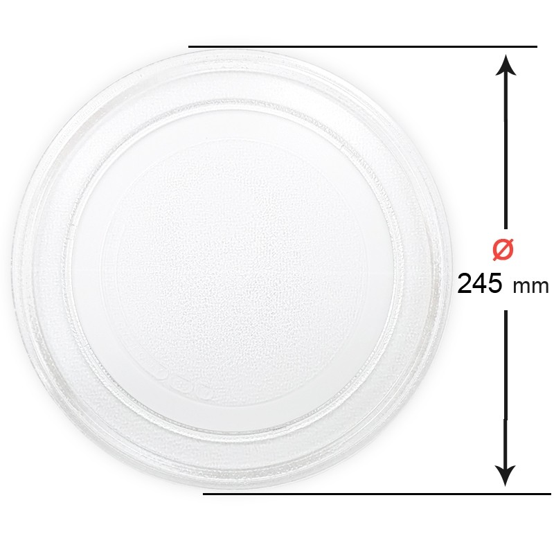 Plato de Microondas Universal Ø 245 Mm, de Ø 245 mm con anclaje central liso, diseñado para sustituir el plato original cuando…