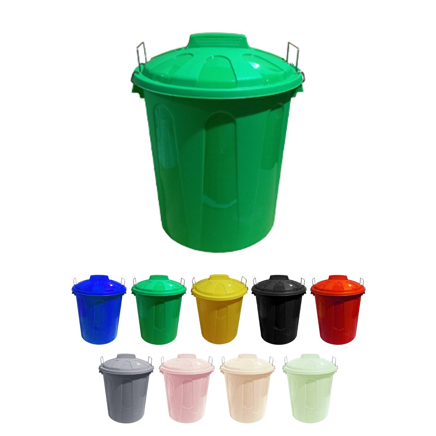 JARDIN202 - Cubo Basura de plástico con Tapadera | Cubo almacenaje y reciclar