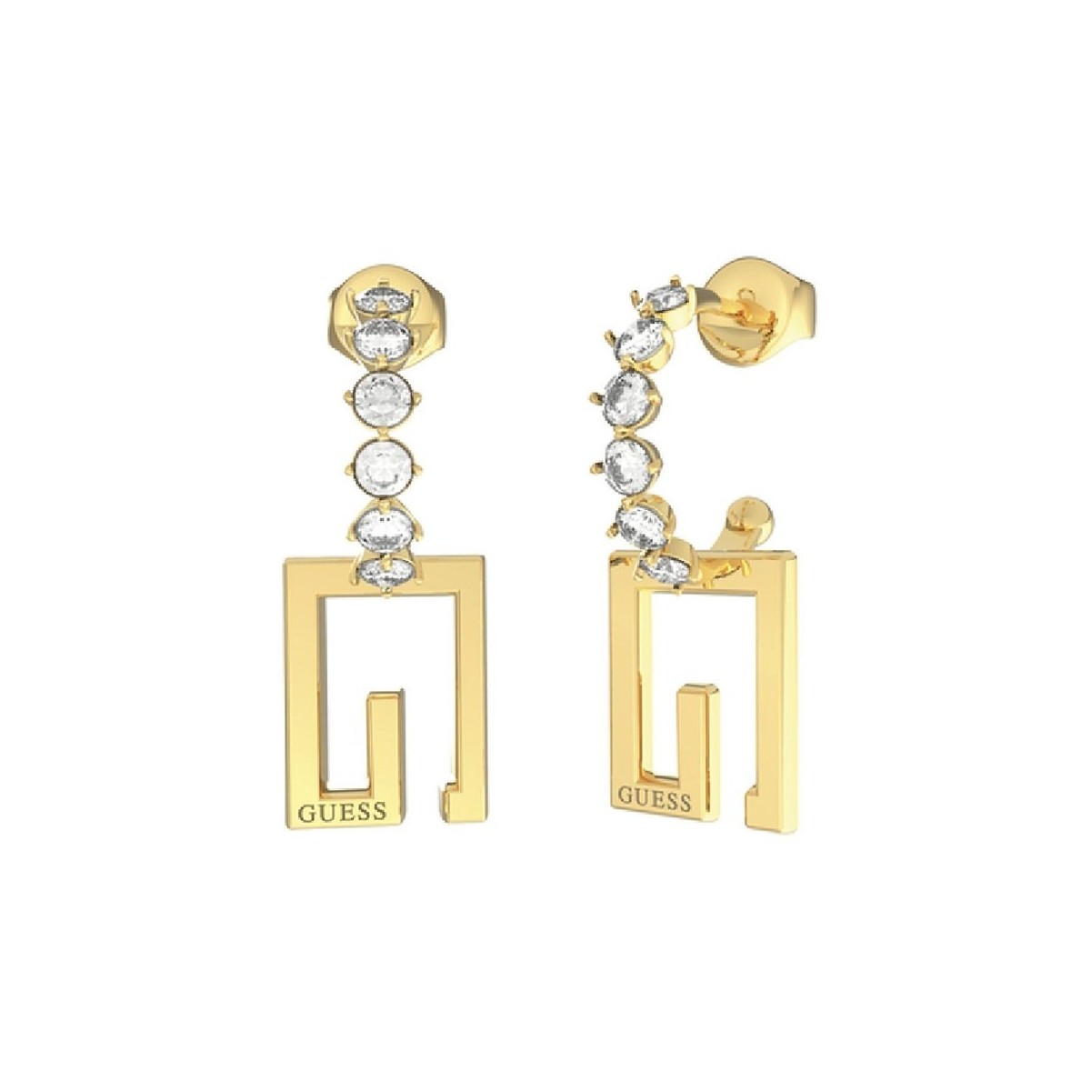 Pendientes Guess mujer G Solitaire JUBE01027JWYGT-U acero inoxidable dorado G combinada cristales