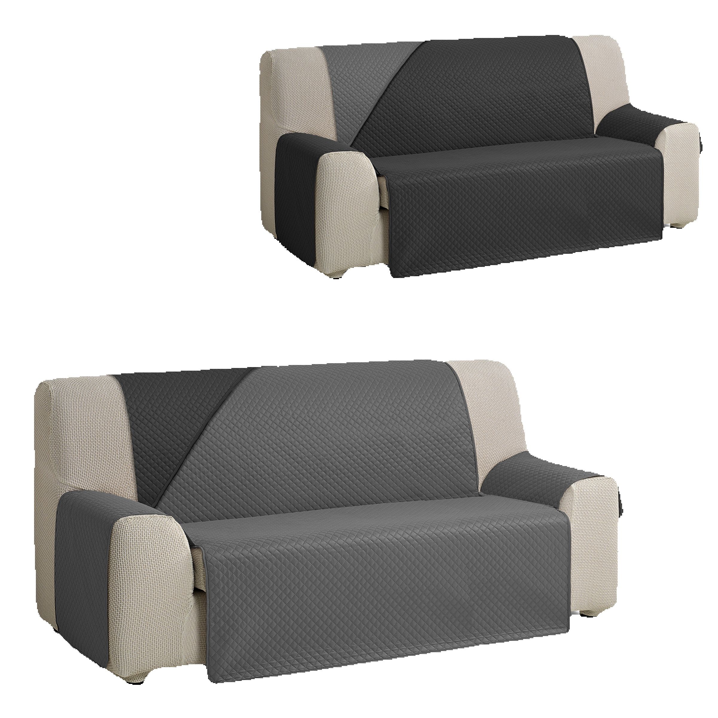 VALENTIA HOME Valentia Home - Funda Cubre Sofá Acolchada Reversible Rombo Bicolor para 1 a 4 Plazas - 13 Combinaciones de Colores