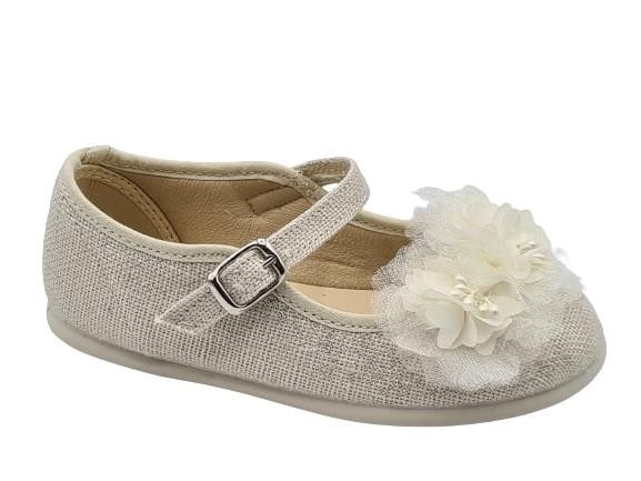 Chuches - Merceditas de lino para niña, estilo clásico y cómodo, color beige, modelo 9030312, ideal para uso diario y ocasiones especiales en primavera y verano