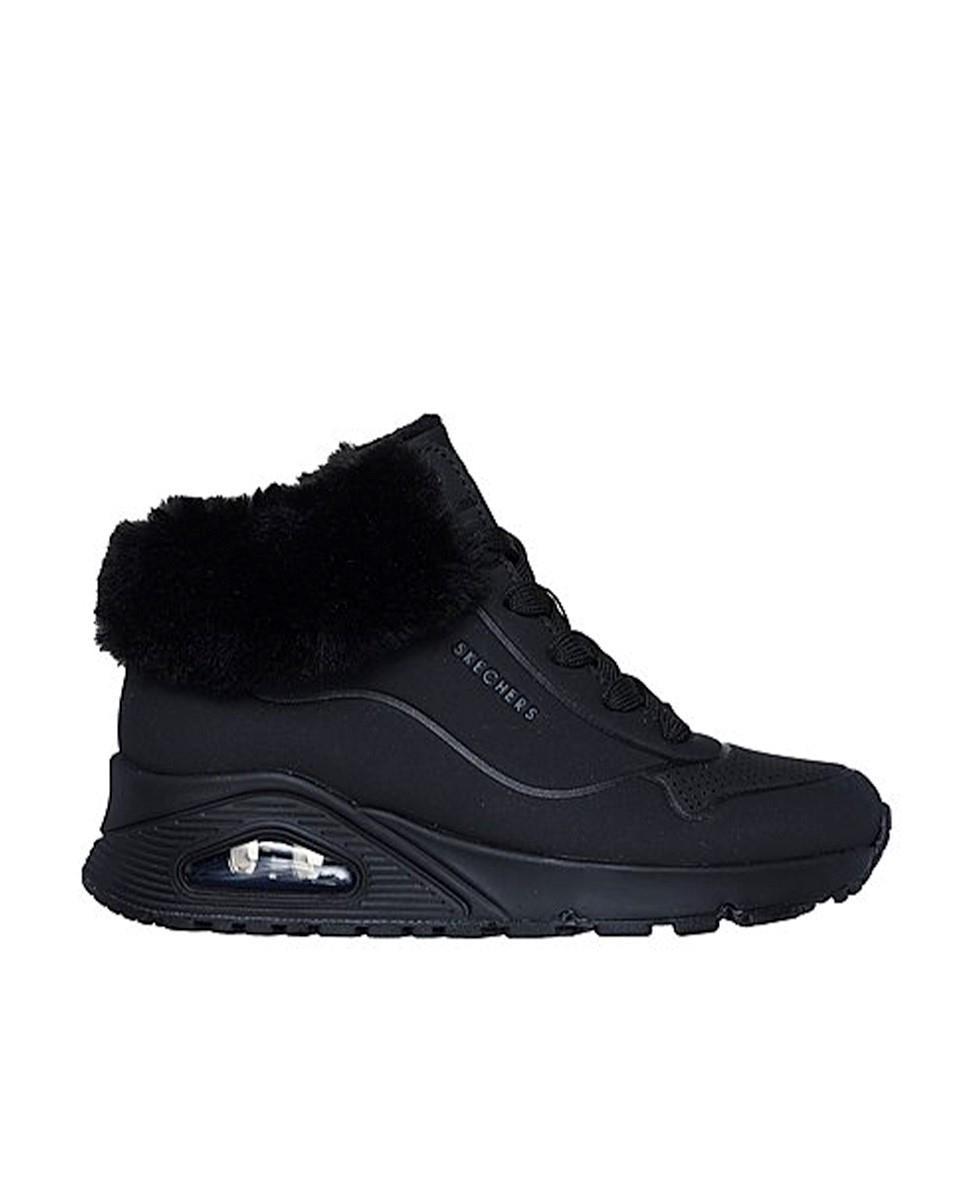 Skechers 310539L_BBK Zapatillas abotinadas de niña negras en polipiel 78004