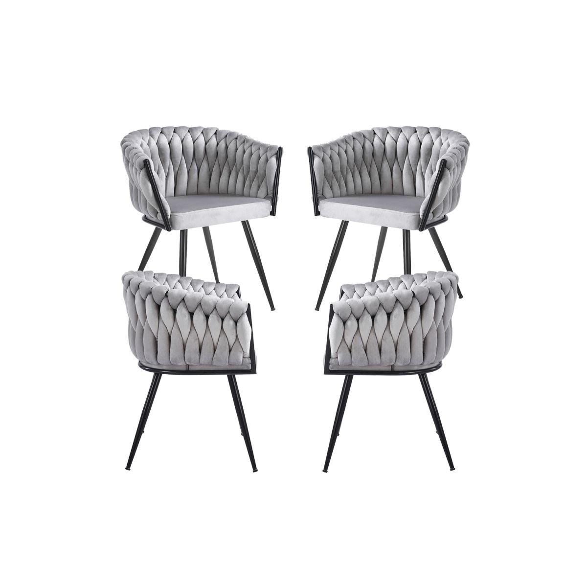 Regalos Miguel - Packs Sillas Comedor - Pack 4 Sillas Widny Black Terciopelo - Champán