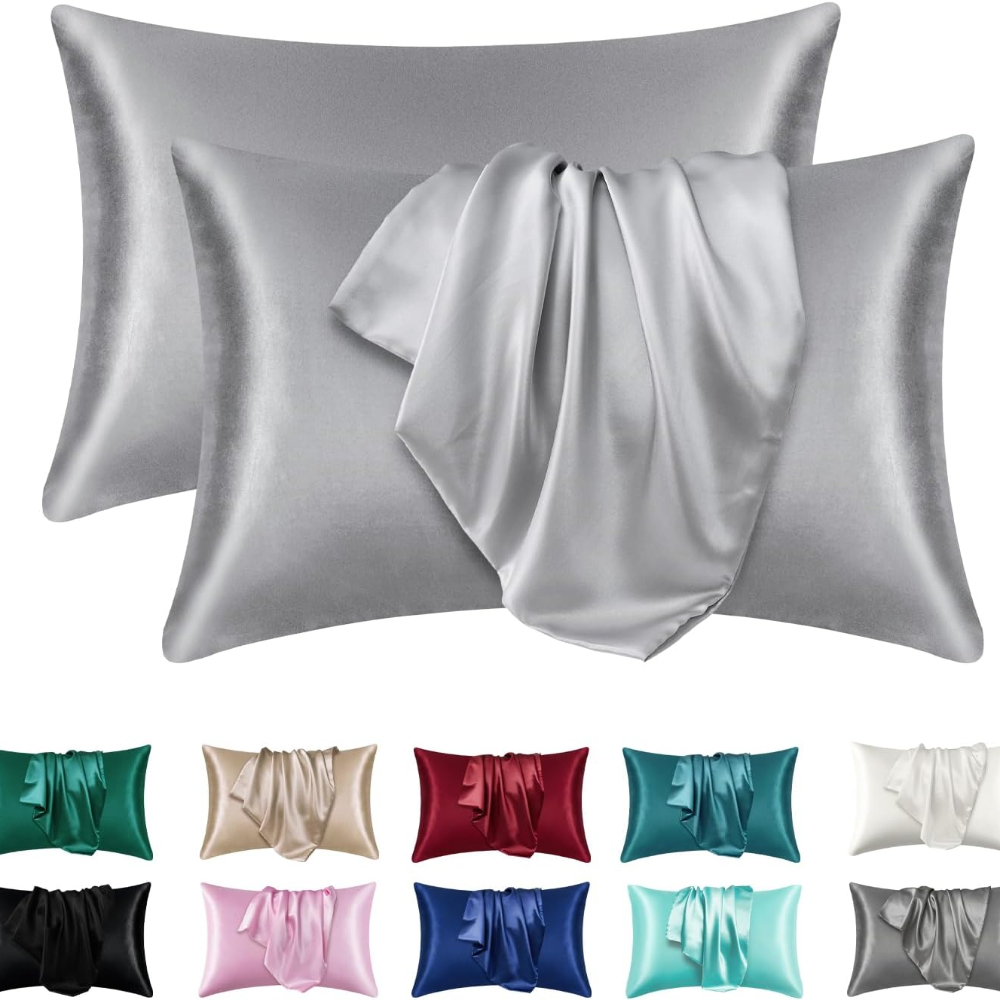 Om Home 2pcs Fundas De Almohada De Satén Seda Para Cabello Y Piel Coral Tamaño Estándar Super Suaves Fundas De Almohada Poliéster Sin Estampado Proveniente De Mainland China
