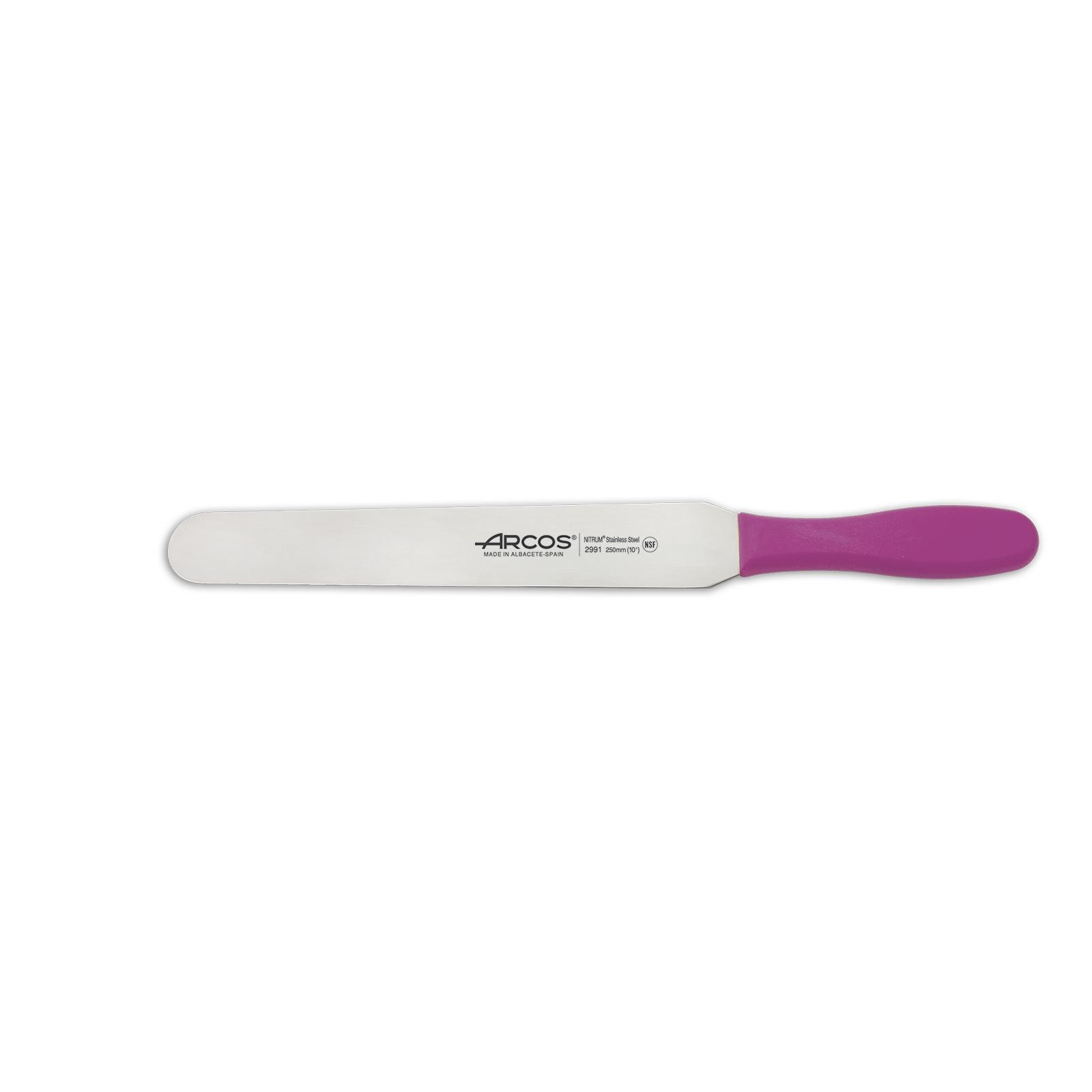 Arcos Espátula de Cocina - Hoja de Acero Inoxidable Nitrum 250 mm - Mango Polipropileno Fucsia - Serie 2900 - Durabilidad y Corte Preciso