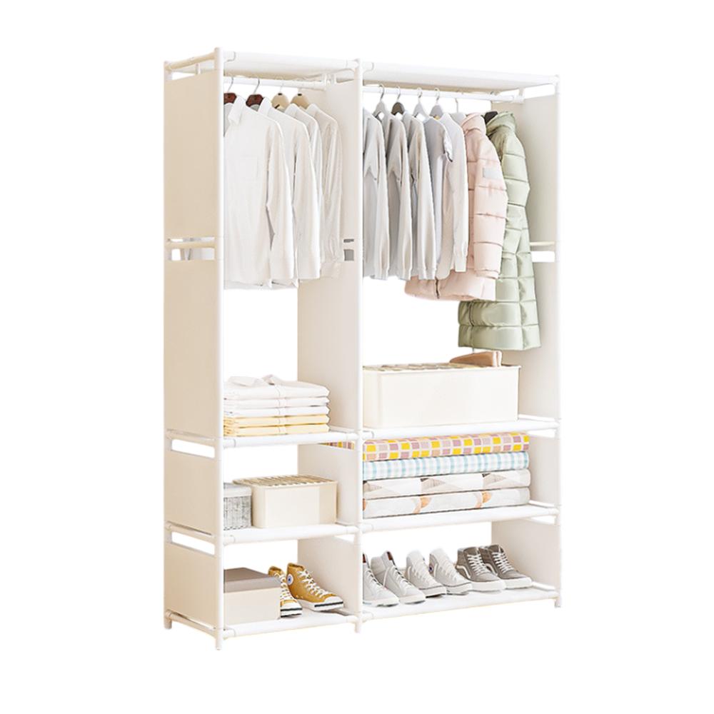Perchero de pie y Zapatero Pared para Ropa Abrigos Estantería ropa estante MODA zapato armario empotrado organizador Vestíbulo CON TELA