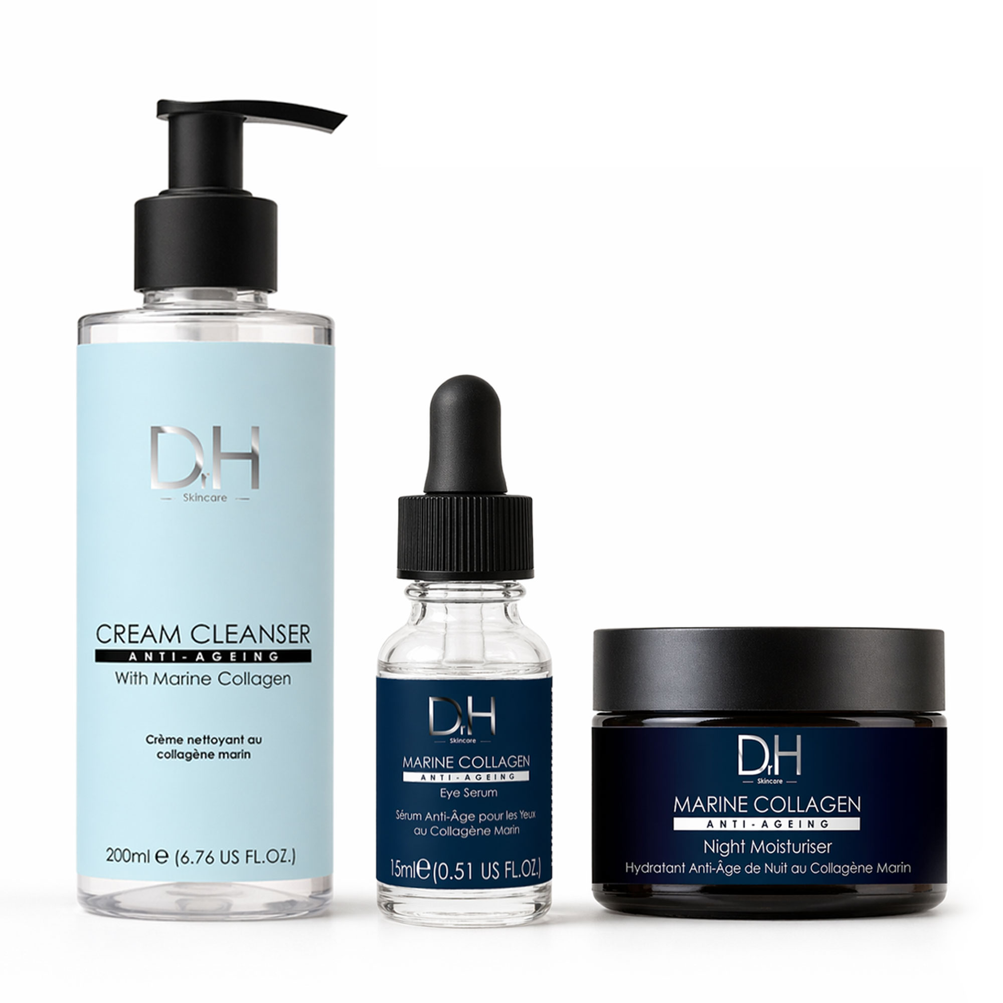 Dr H Set de Regalo para Mujer – Trío Avanzado Reafirmante e Hidratante con Colágeno Marino, Ácido Hialurónico y Niacinamida, Hidratante y Antiedad para Piel Madura
