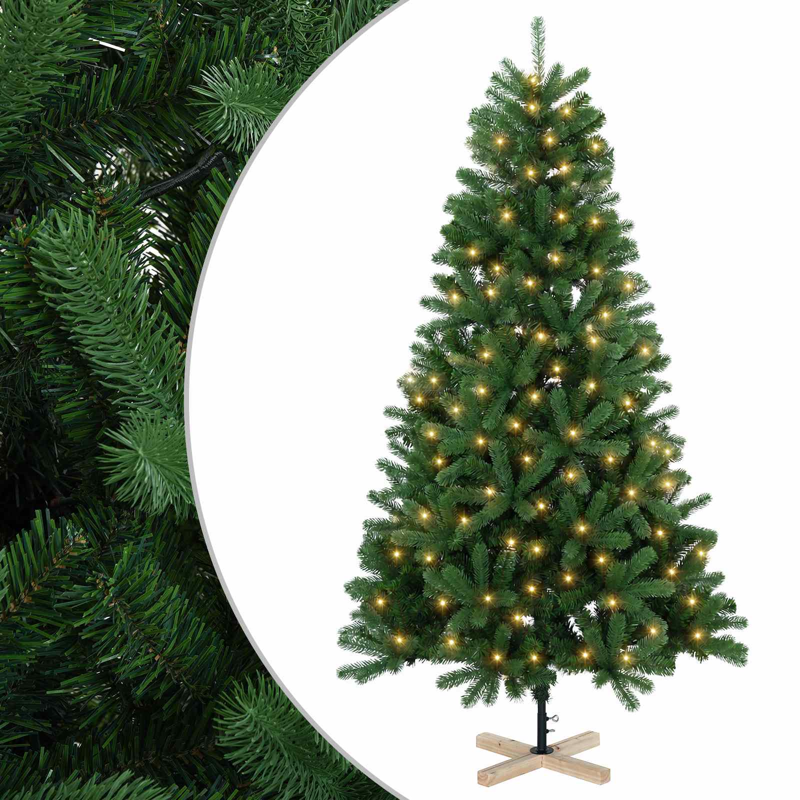 vidaXL Árbol de Navidad artificial Multitalla con 150 LED Blanco Cálido PVC