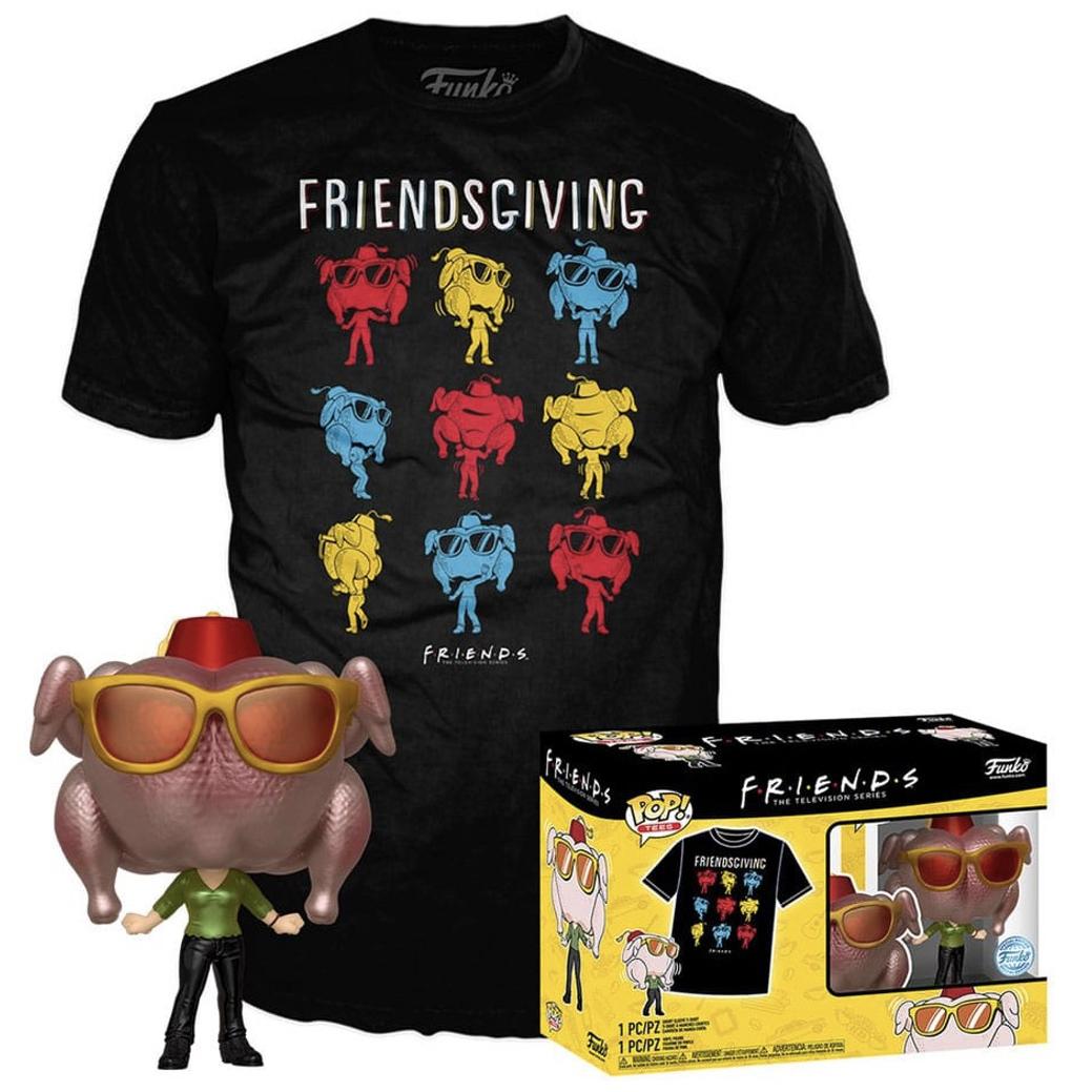 Funko  Monica Geller Pavo Turkey Friends cabeza  Pop and Tee talla L Thanksgiving Accion Gracias