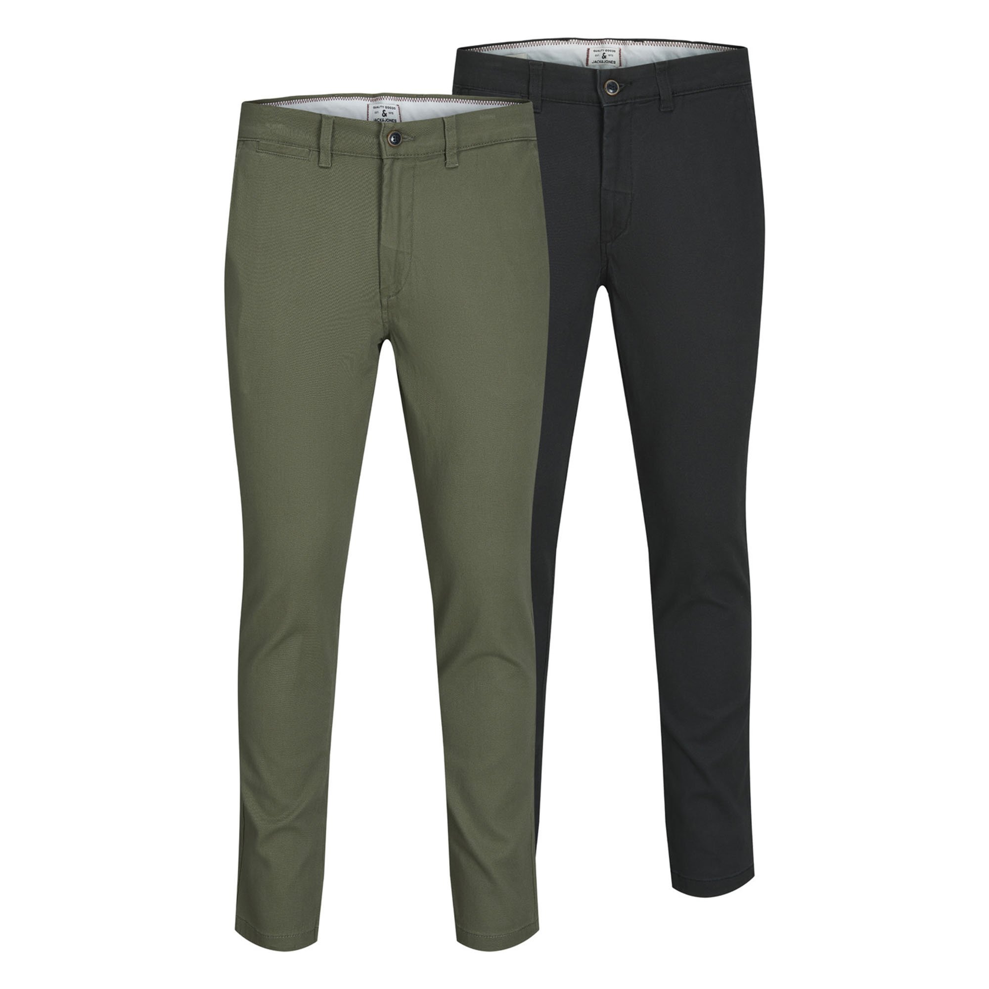 JACK&JONES Pantalones chinos para hombre, pack de 2 - JPSTMARCO JJDAVE 2PK, largo 32 Rovic Zip 3d Regular Tapered