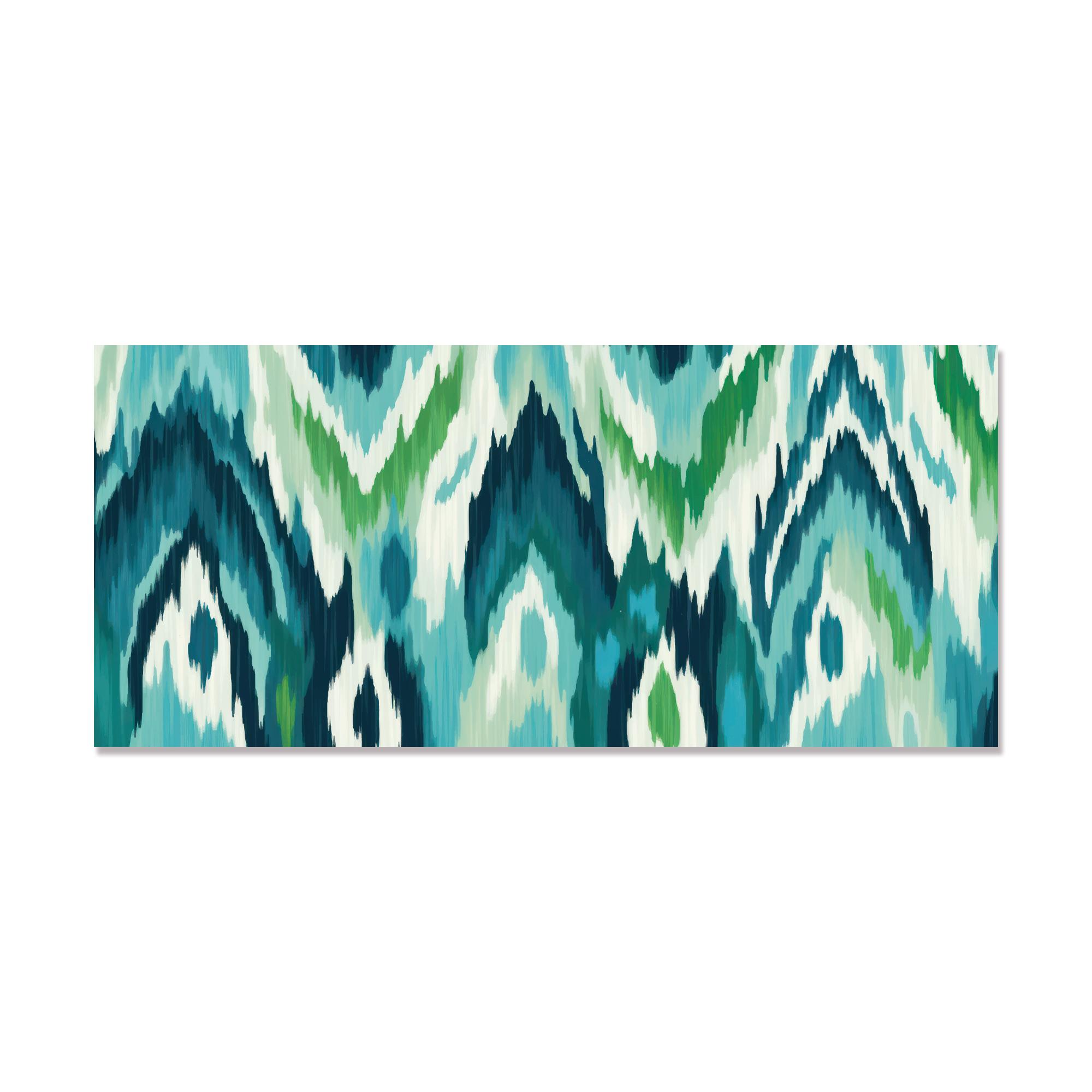 Oedim Cabecero Cama Imitación Ikat Tonos Verdes fabricado en forex PVC de 5 mm de grosor medianto impresión digital, Disponible en Varias Medidas, Cabecero Ligero, Elegante, Resistente y Económico