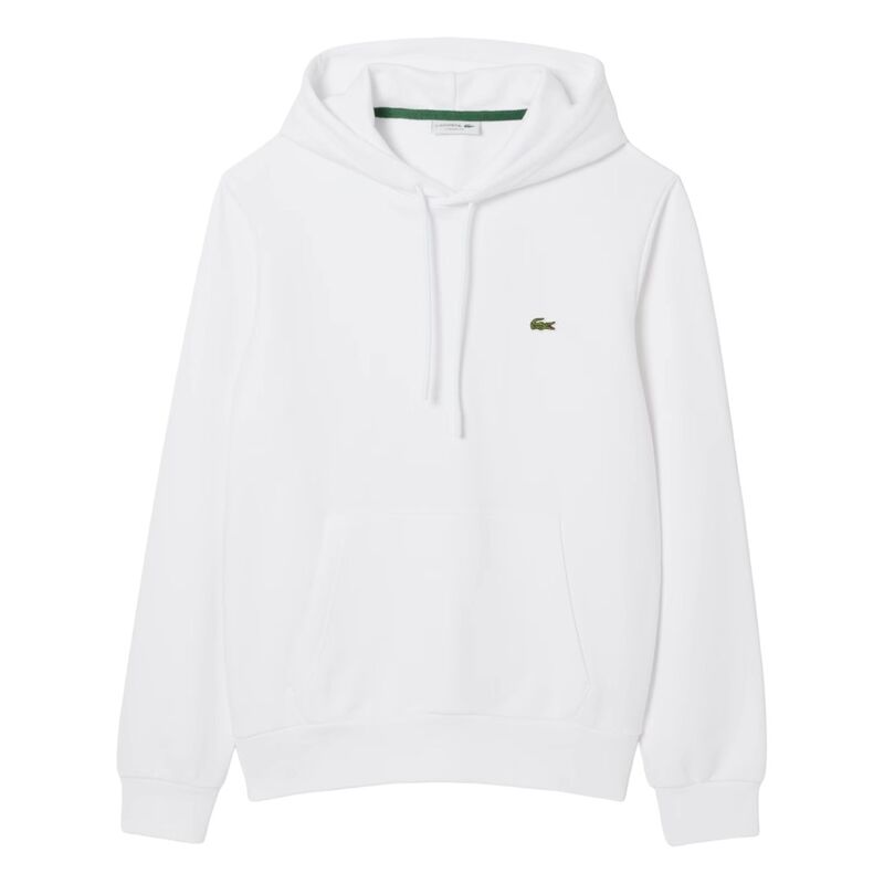 Sudadera Blanca Lacoste Básica con Capucha de Estilo Casual y Elegante