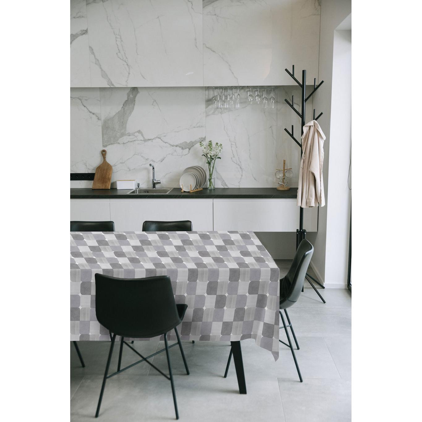 Mantel Hulehule Tex - Huletec Cuadros Rojo, Gris, Ocre, Marrón Impermeable PVC Anti manchas Añade Calidez y Estilo a tu Mesa