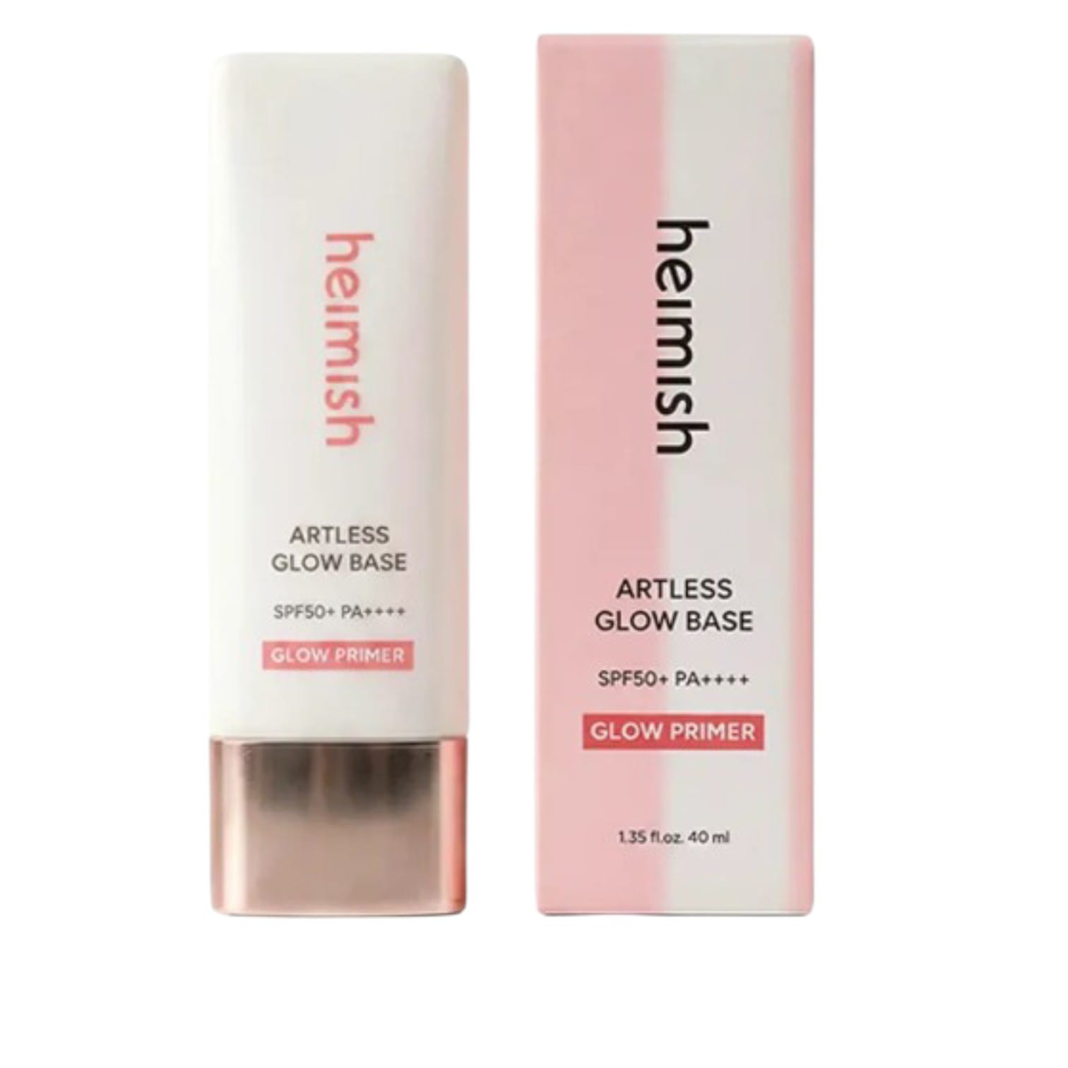 Heimish - Prebase iluminadora Artless Glow Base SPF50+ PA++++ con protección solar y efecto glow natural para piel normal, seca o mixta