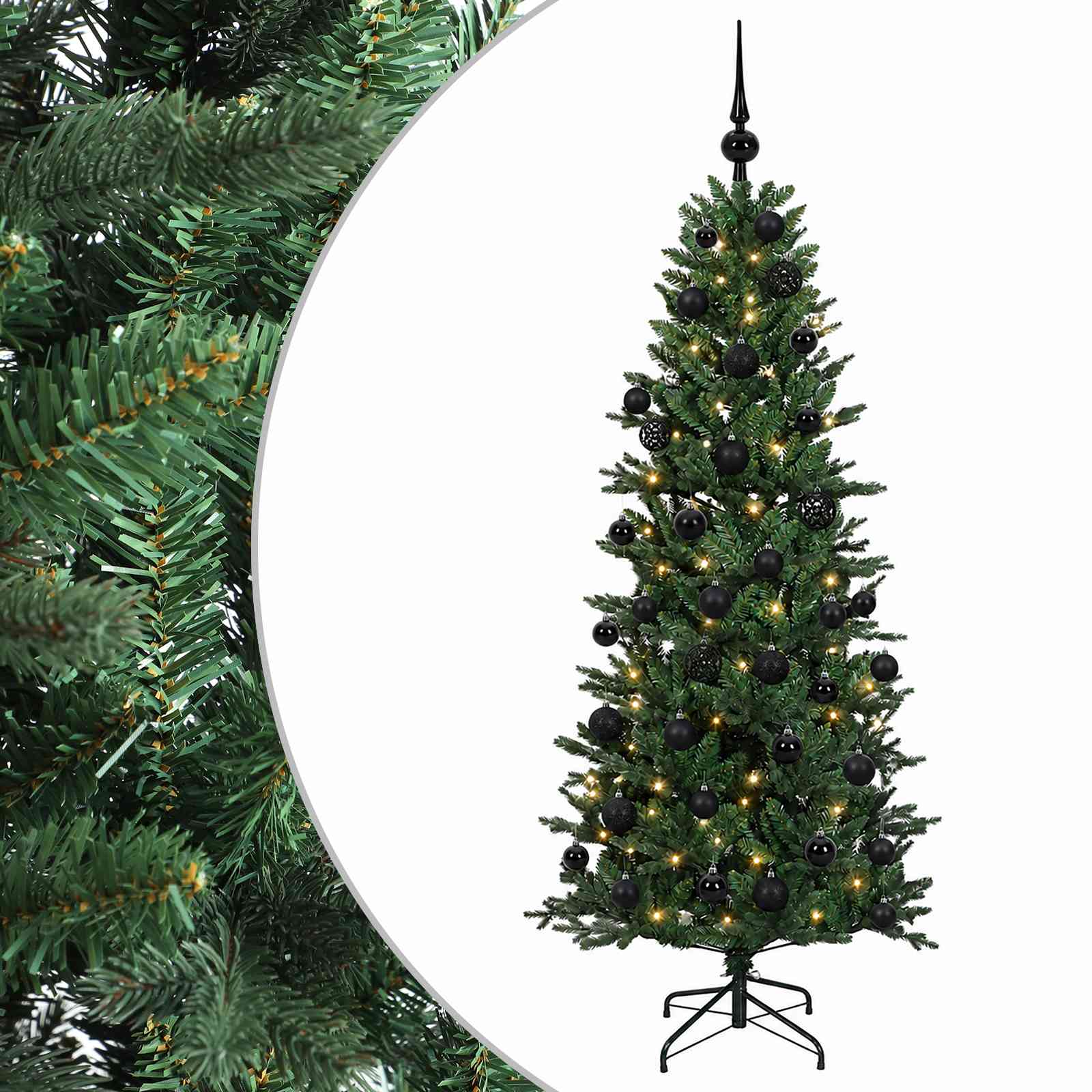 vidaXL Árbol de Navidad artificial con bolas 150 cm 150 LED