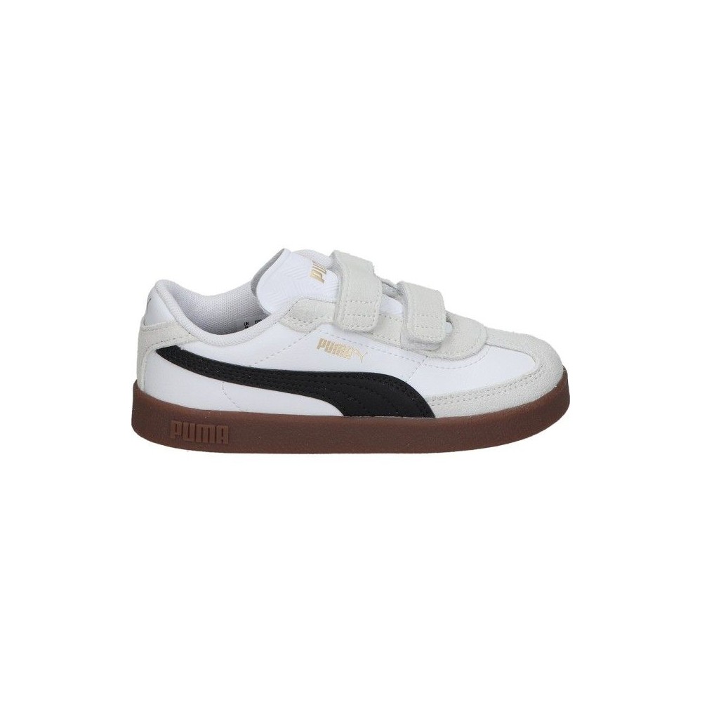 PUMA | Zapatillas Puma Club II Era V PS Infantiles – Deportivas en Color Blanco con Detalles en Beige y Negro – Sneakers con Cierre de Doble Adhesivo – Cómodas y Versátiles – Moda – Modelo 402307-02