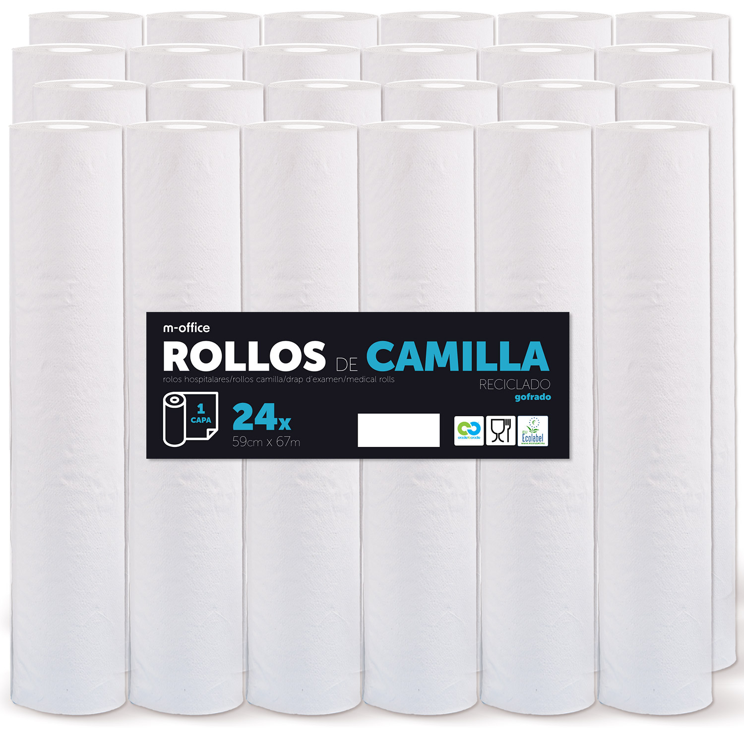 Rollo para Camilla, Rollo Papel para Camilla de Procedimientos Médicos, Masaje, Tratamientos de Belleza y Spa, Papel para Camilla de Estética y Masaje (59 cm x 67m GOFRADO RECICLADO ,1 und.)