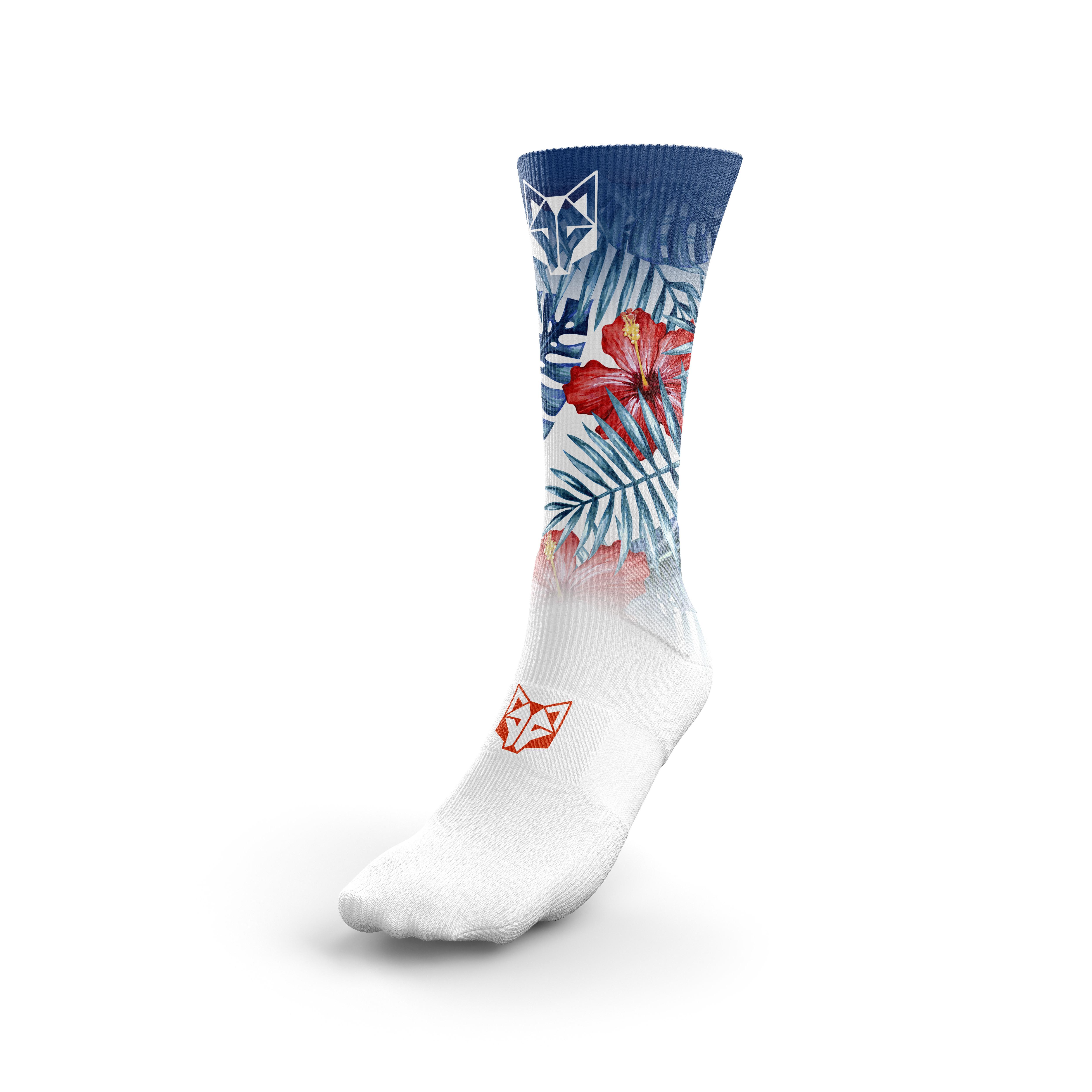 Calcetines Hombre Deportivos OTSO Ultra Ligeros, Transpirables y Sin Rozaduras – Running, Gym, Ciclismo... - (Tropical) y Muchos Diseños Originales Disponibles