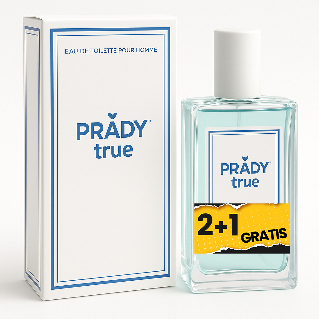 3 UNIDADES (2+1 Gratis) TRUE Eau de Toilette para Hombre 100ml Prady Fragancia inspirada en otros perfumes Pour Homme Colonia
