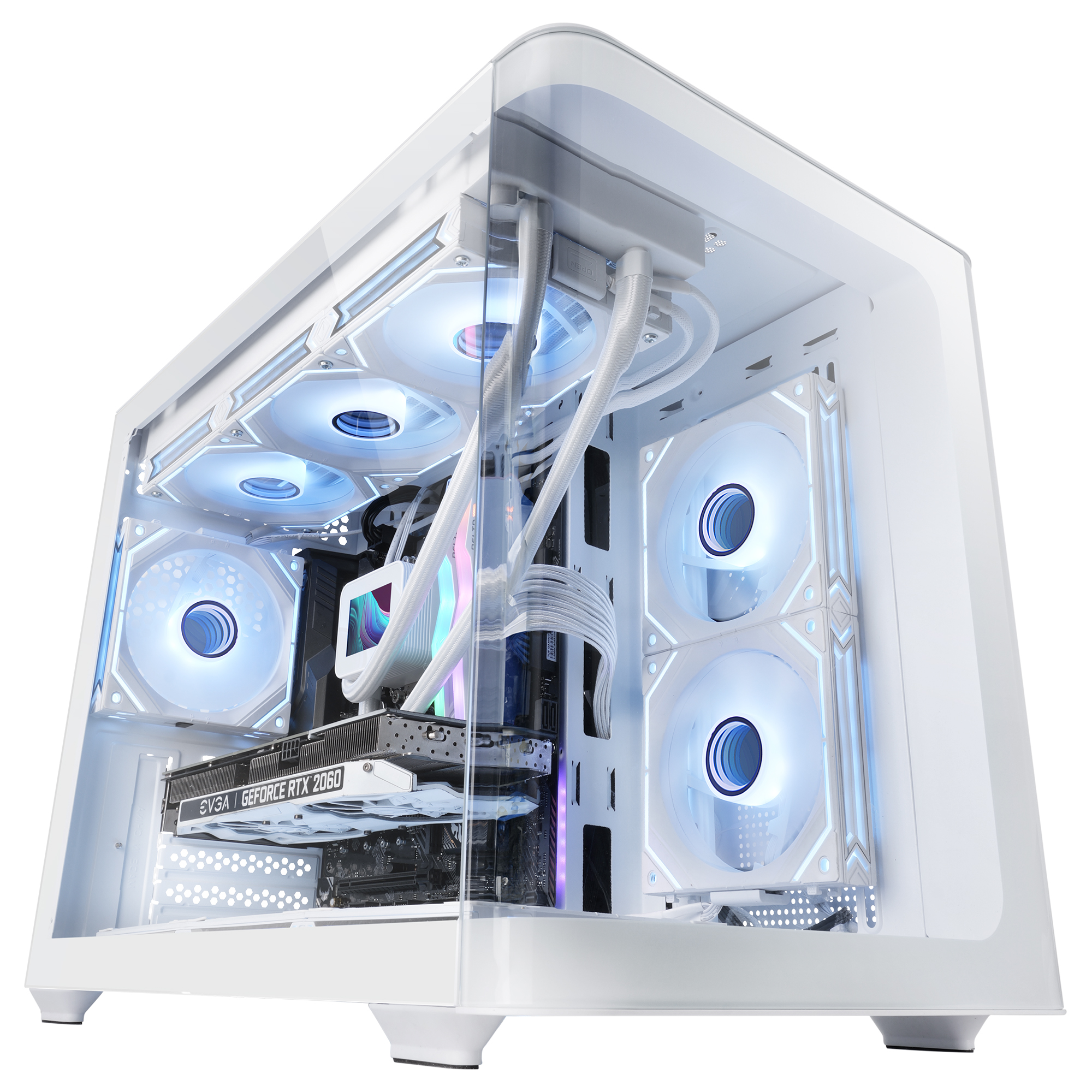 Mars Gaming MC-FUSIONM, Caja Gaming Micro-ATX, Ventana Lateral y Frontal Curvo de Cristal Templado Continuo, Minitorre PC Doble Cámara, Soporte Refrigeración Líquida, Espacio Interno Optimizado, Torre PC Negra o Blanca