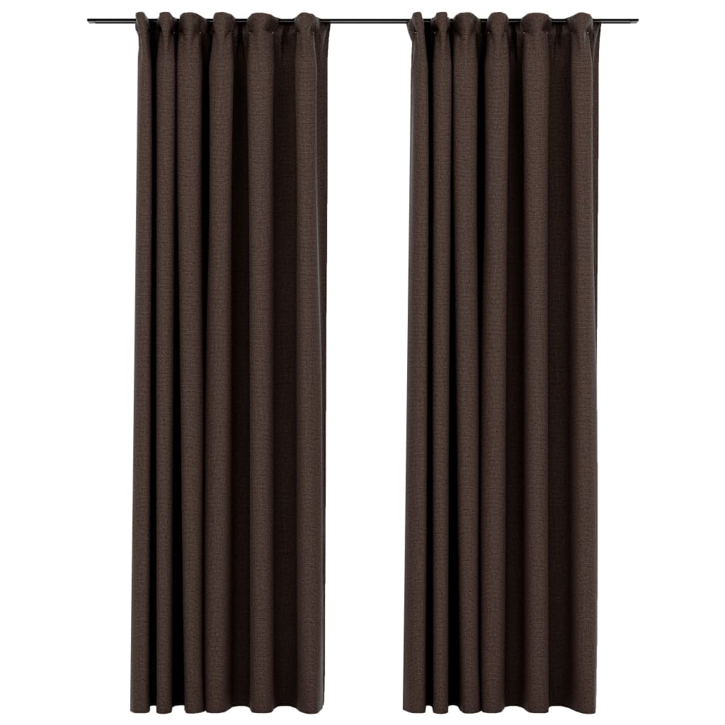 vidaXL Cortinas Opacas con Ganchos 2 Piezas 140x225 cm Ventana Anillas Color Azul,  Gris,  Negro y mas