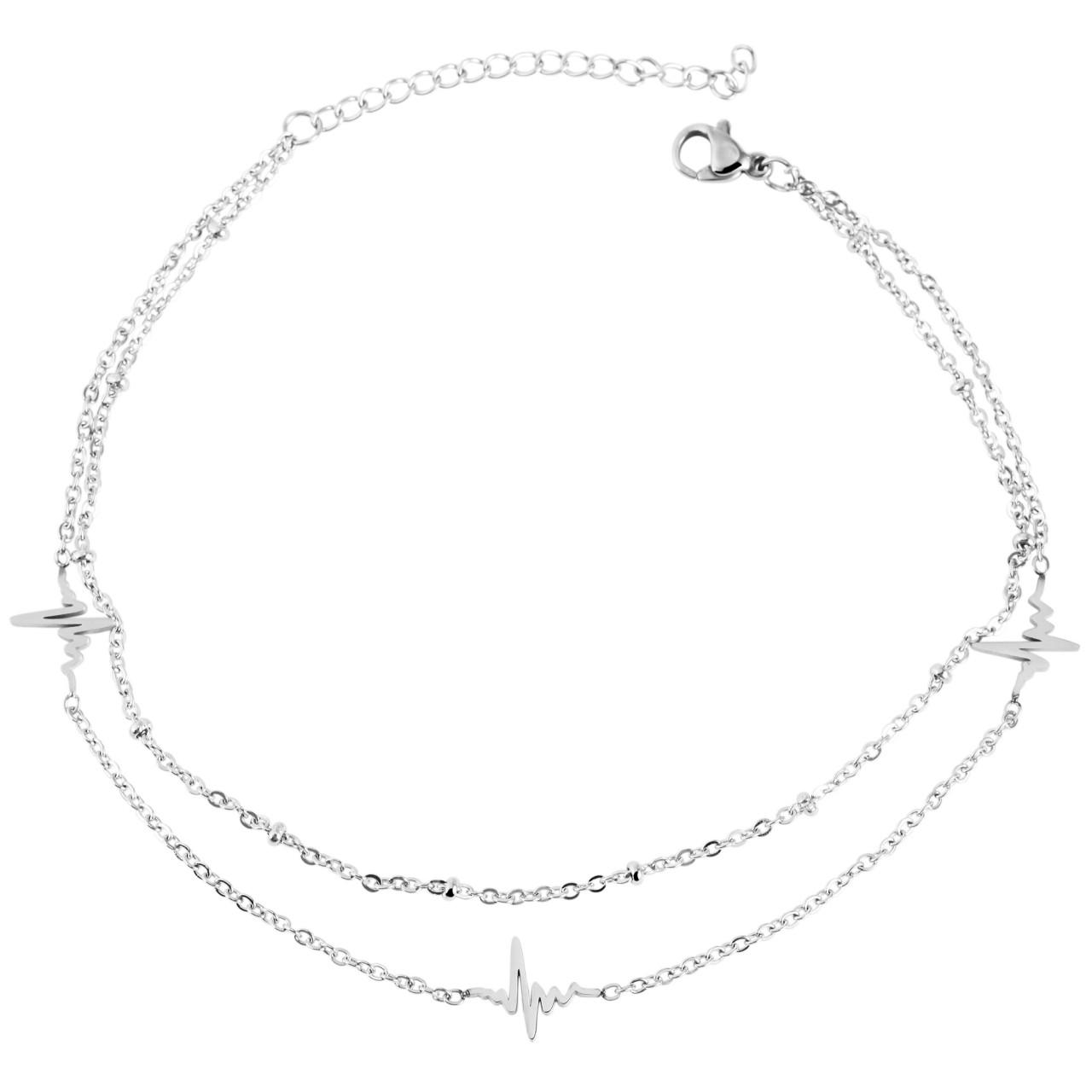 Akzent® Pulsera de Pé Batimento Cardíaco em Aço Inoxidável - 0016
