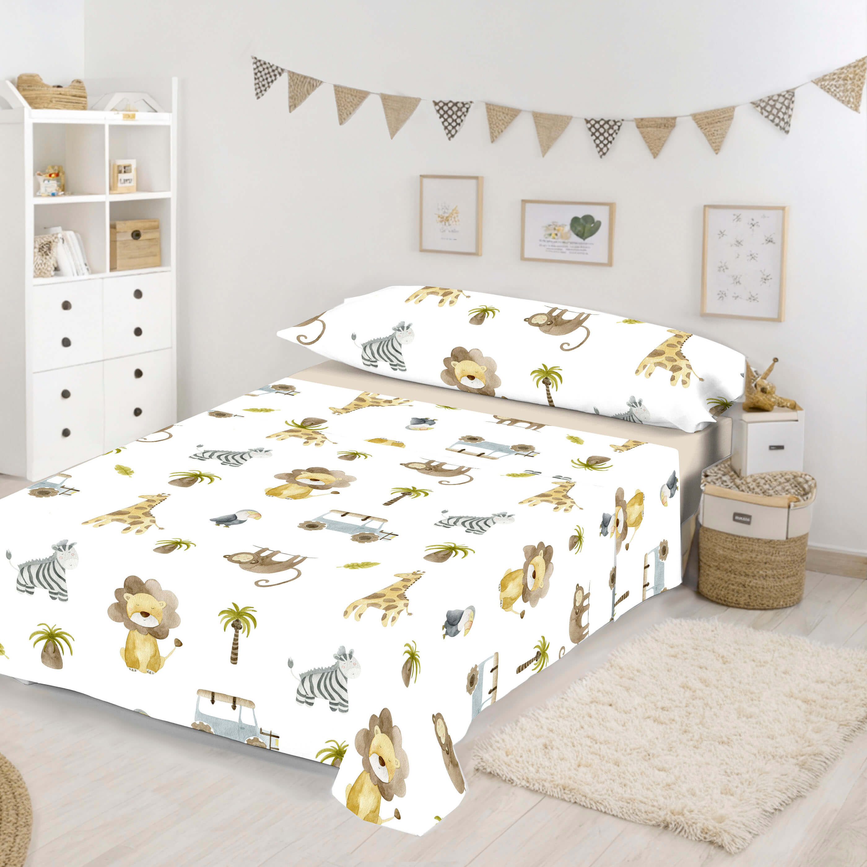 COOL KIDS - Juego de Sábanas Infantil Estampado - 100% Algodón - Extra Suave - 9 Modelos Disponibles - Cama 90/105 cm - Fabricado en España